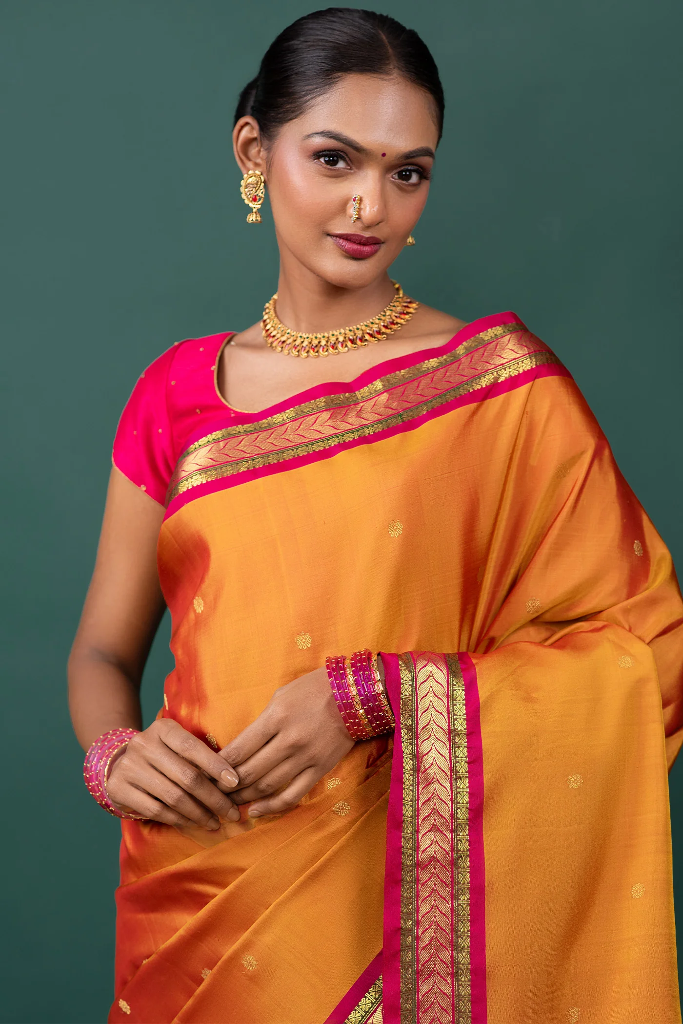 Aathira - Mustard Yellow Kanchipuram Silk Saree - Image 4