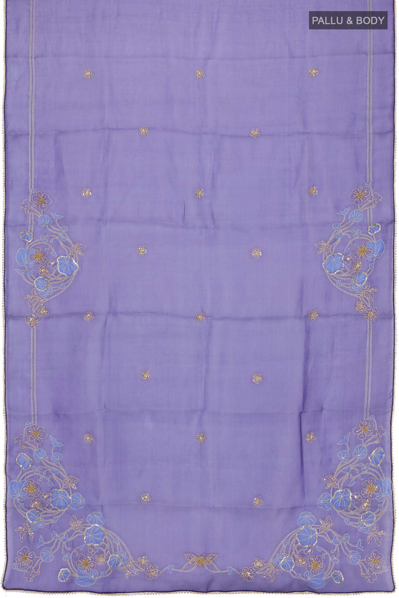 Aboli-Navy Blue Organza Silk Saree - Image 5