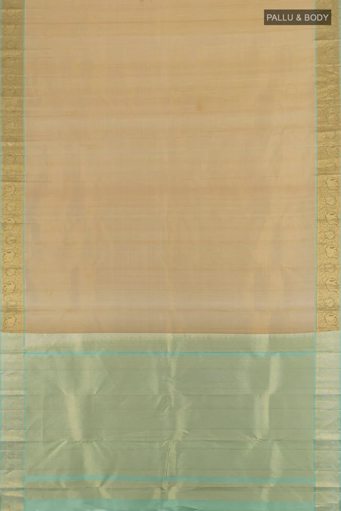 Beige Kanchipuram Silk Saree - Image 5