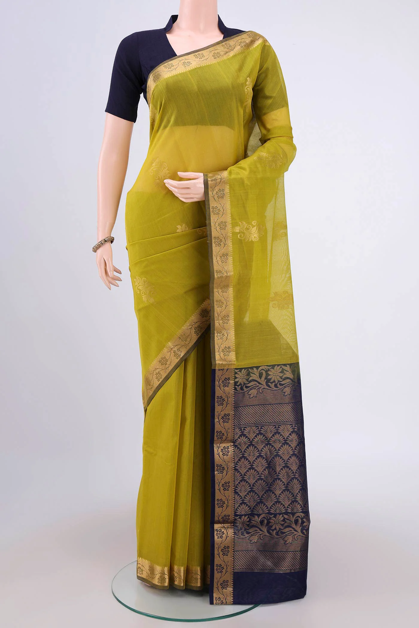 Yellow Silk Cotton Saree