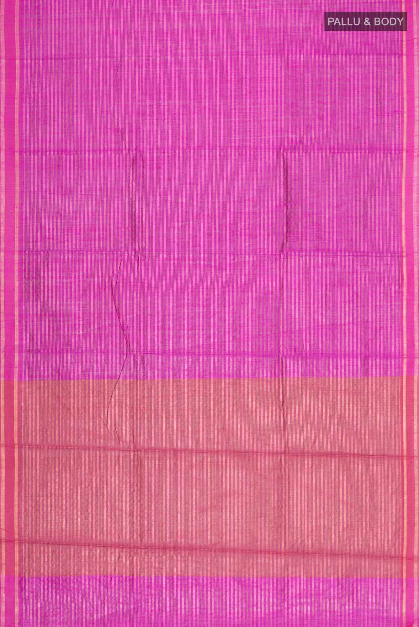 Akira-Dark Pink Bhagalpuri Tussar Silk Saree - Image 5