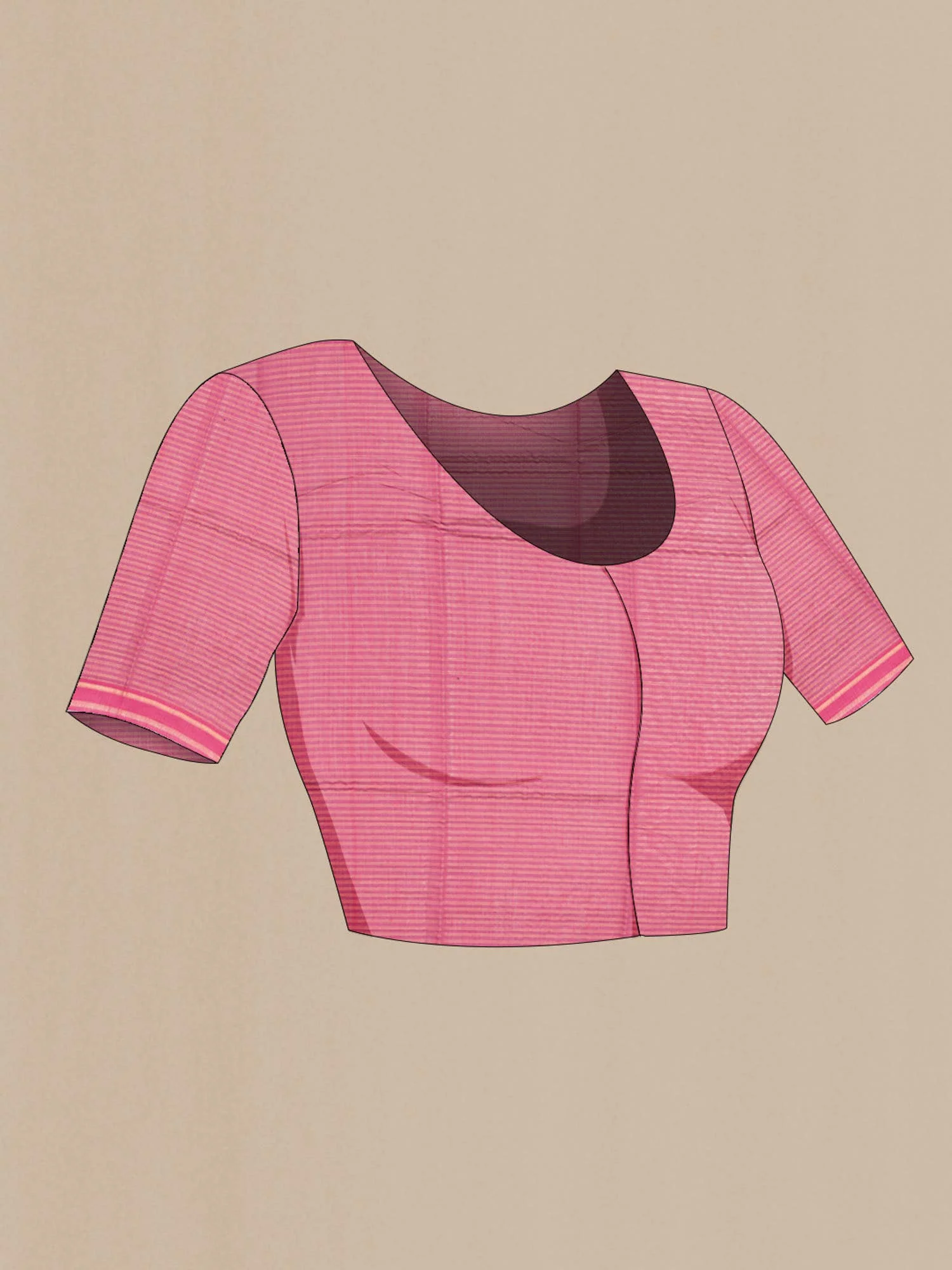 Akira-Dark Pink Bhagalpuri Tussar Silk Saree - Image 8
