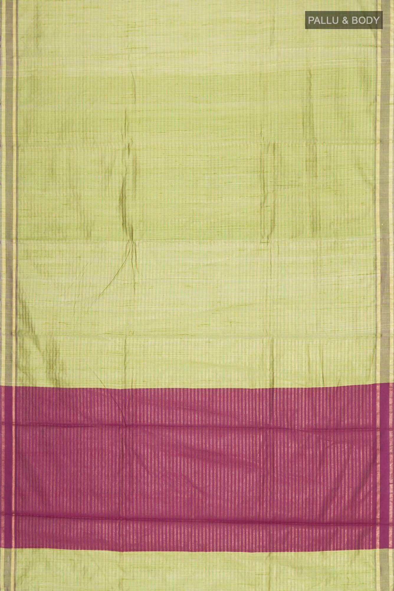 Akira-Olive Green Bhagalpuri Tussar Silk Saree - Image 5