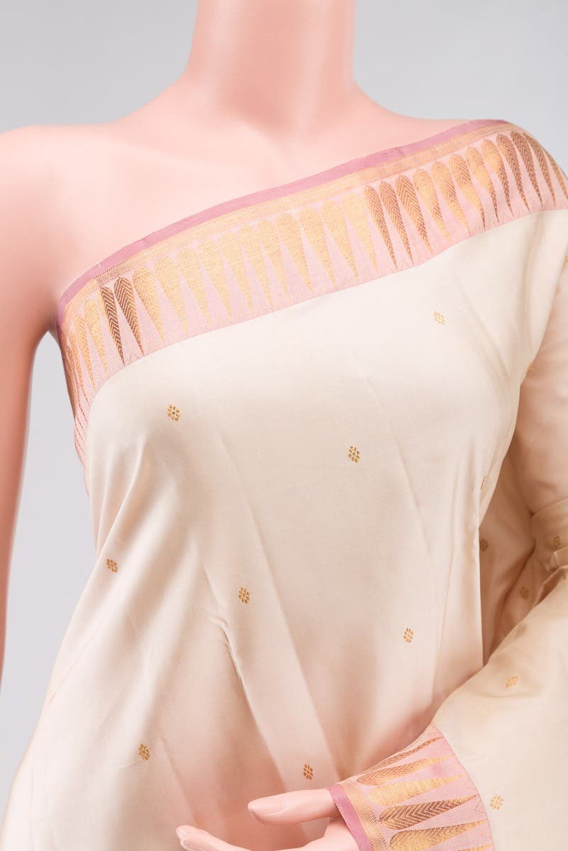 Amara-Cream Kanchipuram Silk Saree - Image 2