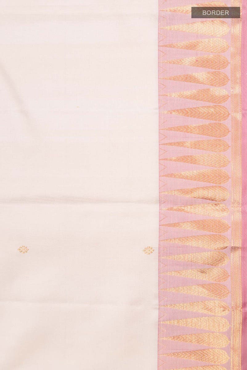Amara-Cream Kanchipuram Silk Saree - Image 6