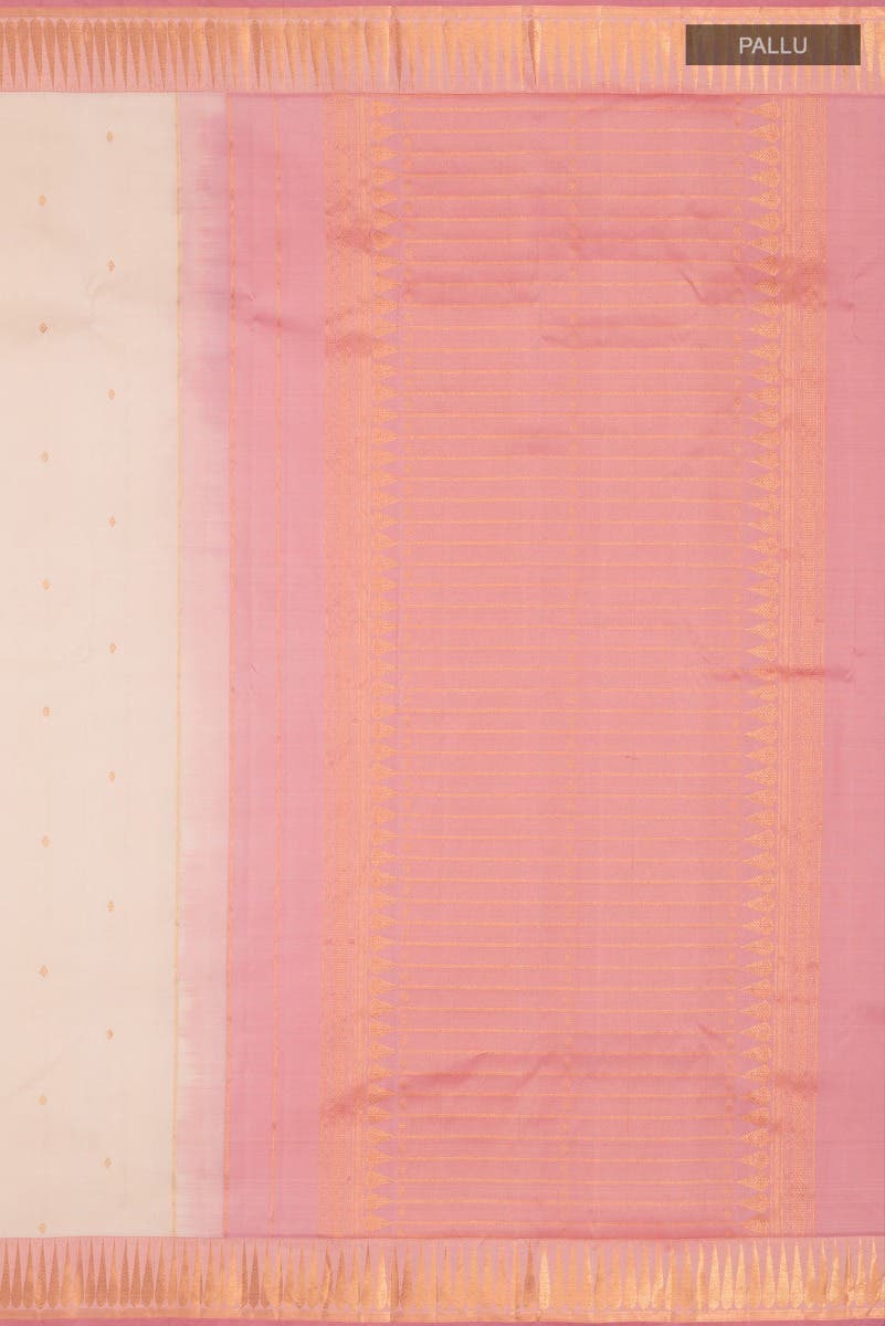 Amara-Cream Kanchipuram Silk Saree - Image 8