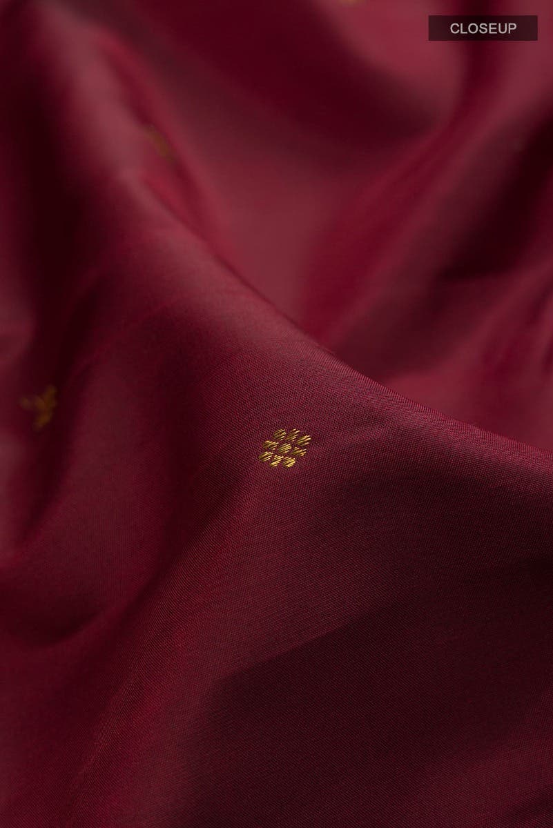 Amara-Maroon Kanchipuram Silk Saree - Image 8