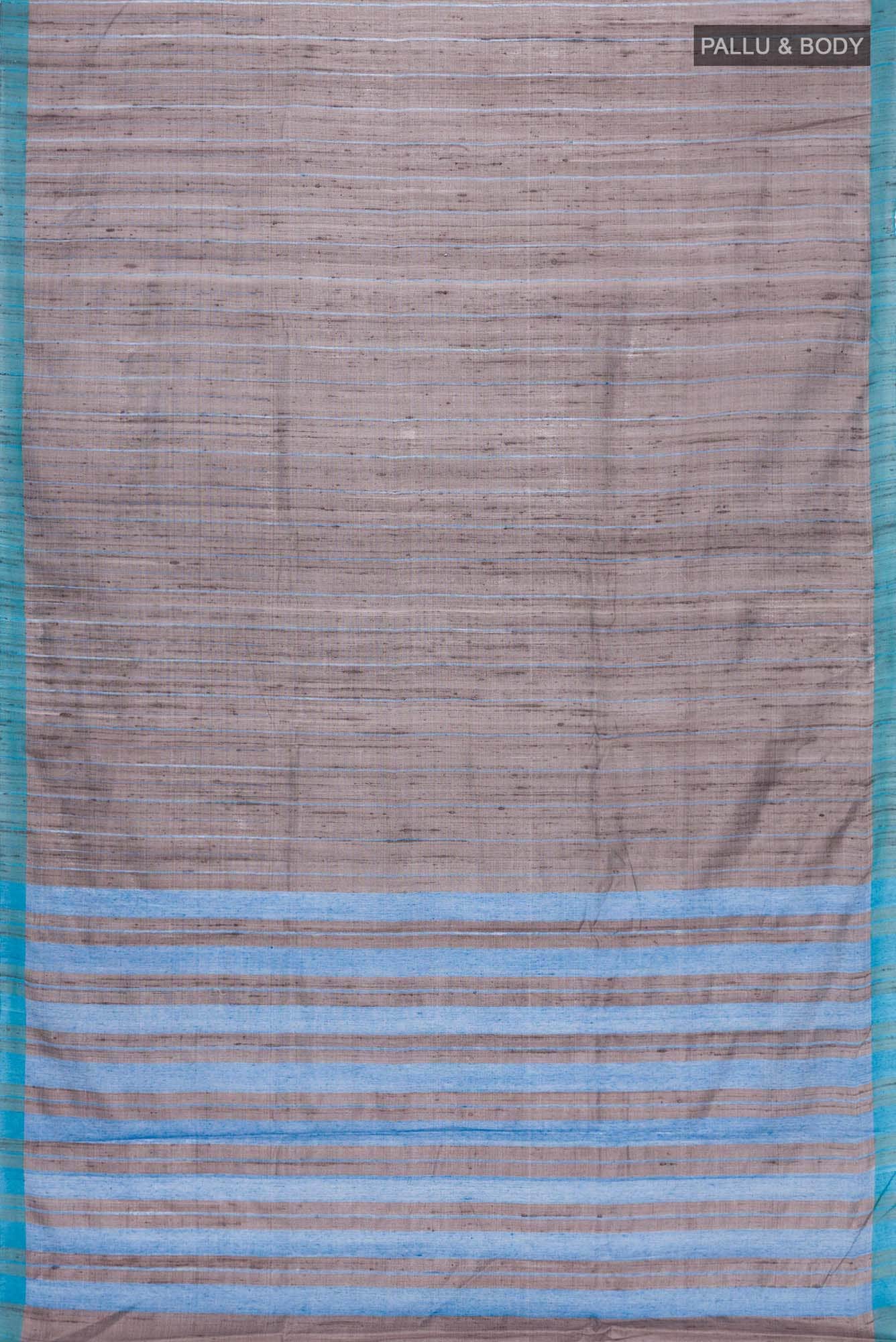 Amisha-Grey Bhagalpuri Tussar Silk Saree - Image 5