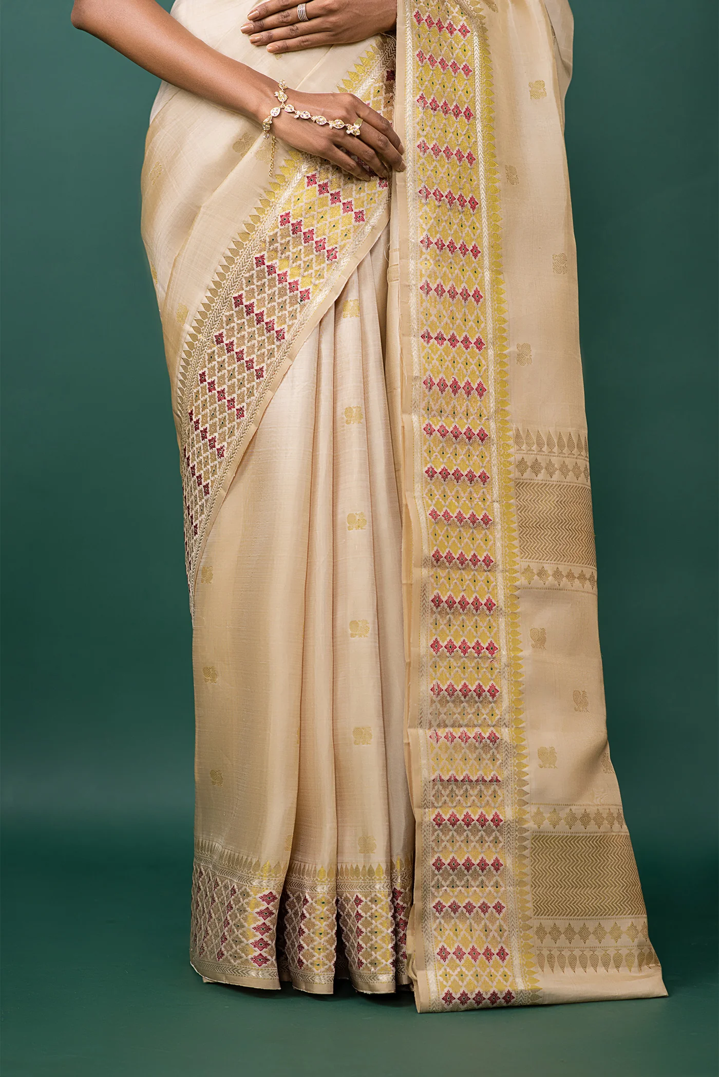 Amodhini - Off White Kanchipuram Silk Saree - Image 6
