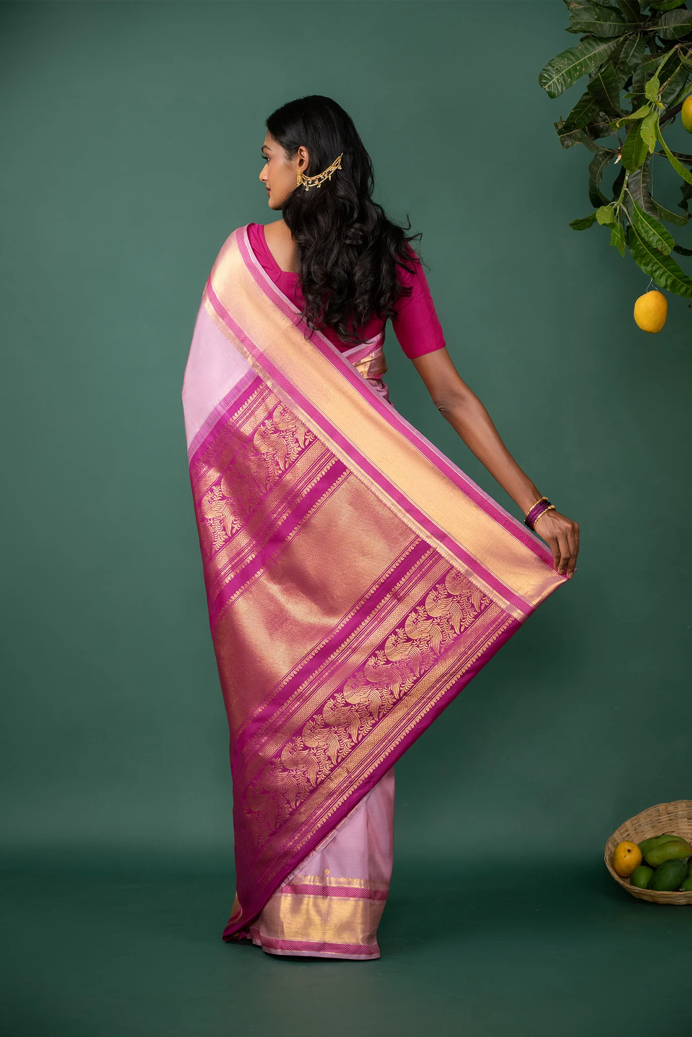 Amudhai - Pink Kanchipuram Silk Saree - Image 7
