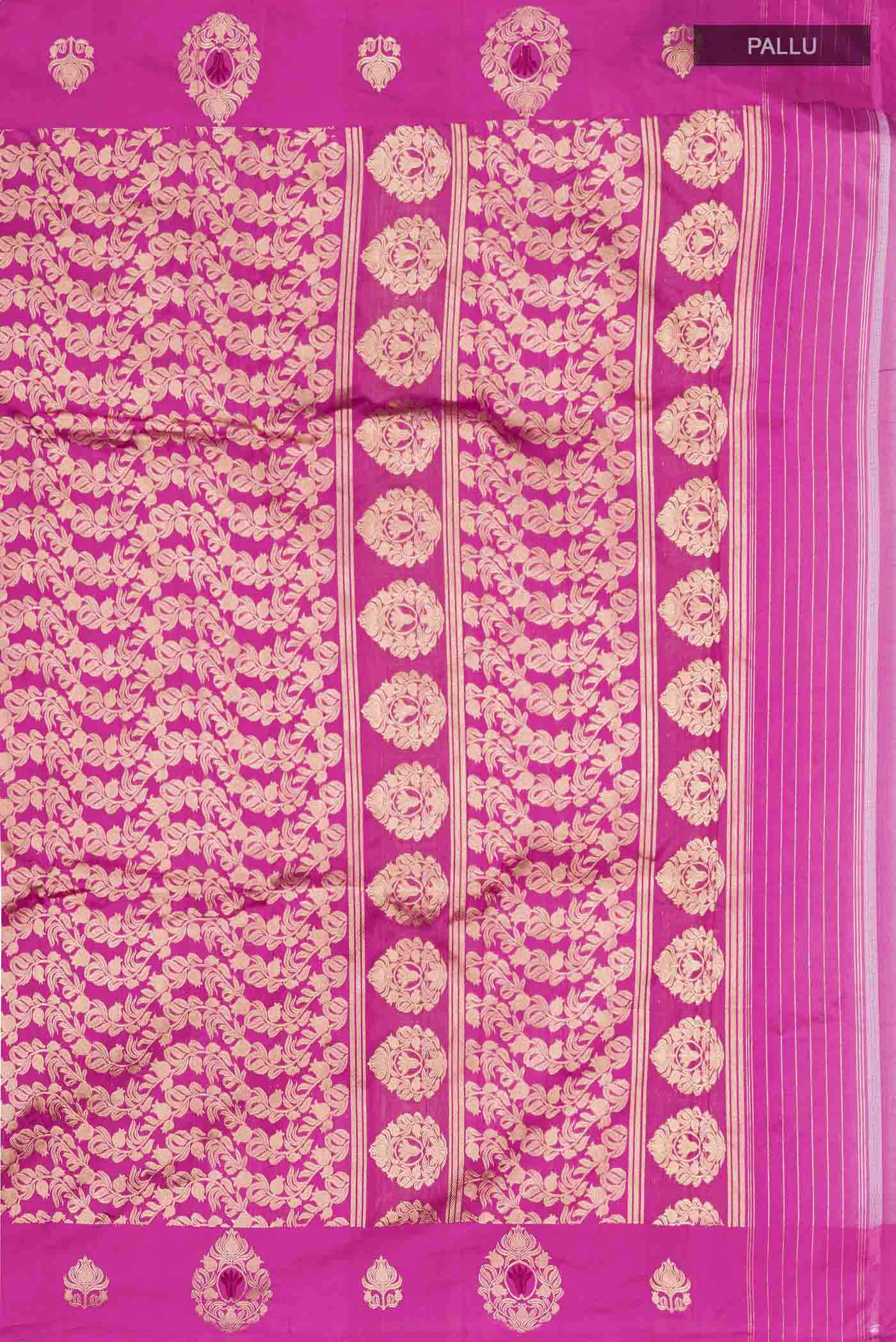 Anaar-Pink Banarasi Katan Silk Saree - Image 6