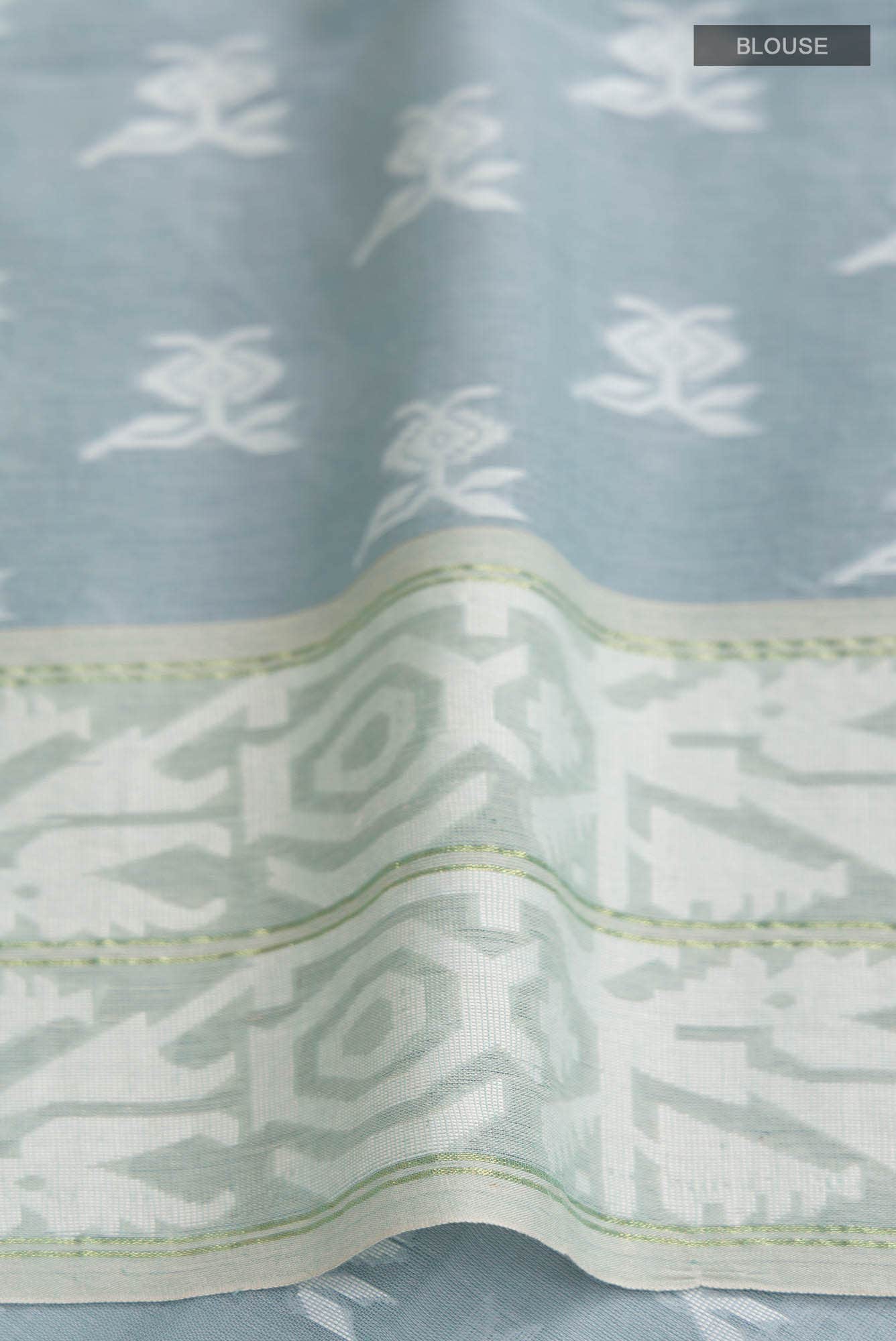 Aradhana-Grey Bengal Cotton Saree - Image 6
