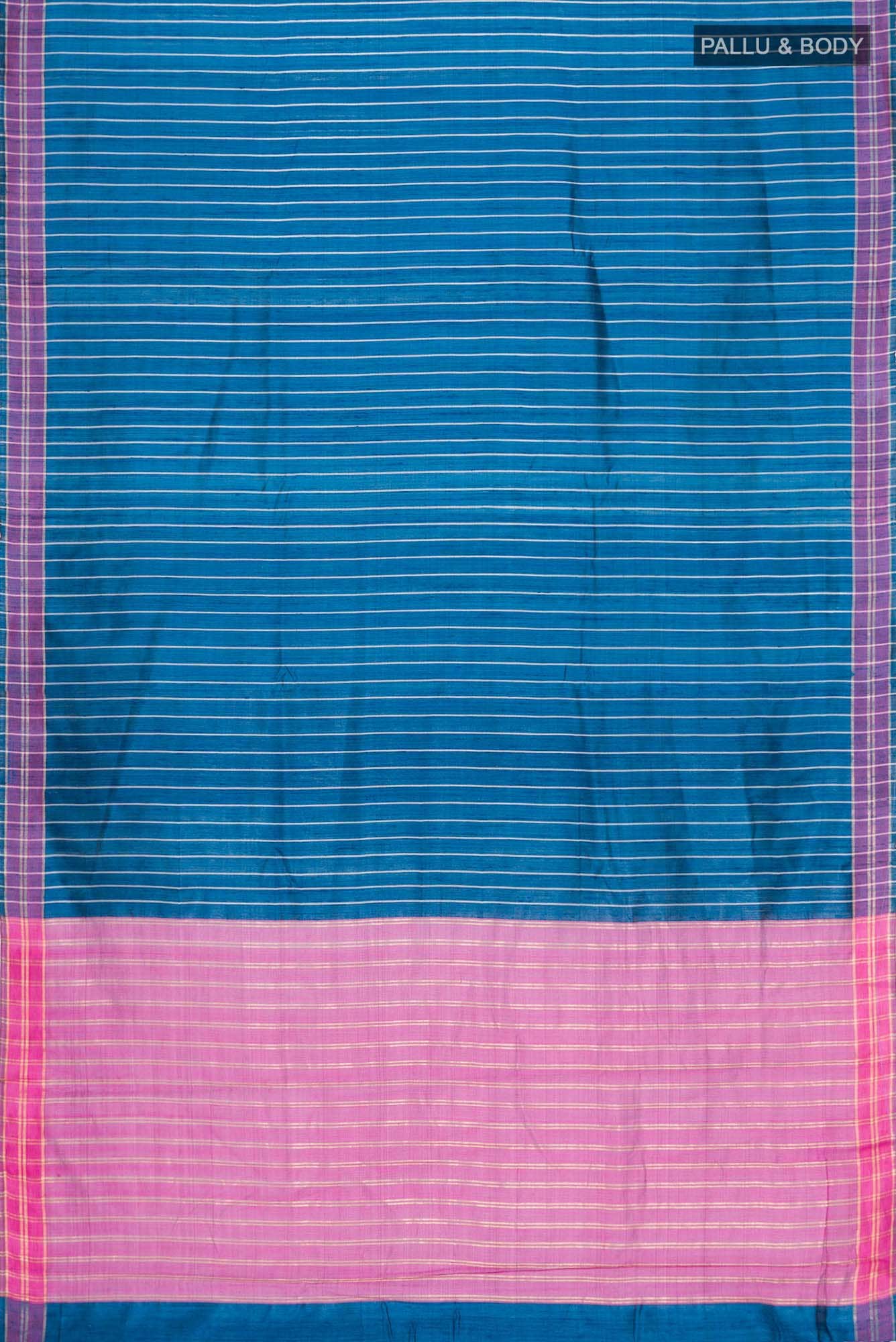 Avni-Blue Bhagalpuri Tussar Silk Saree - Image 4