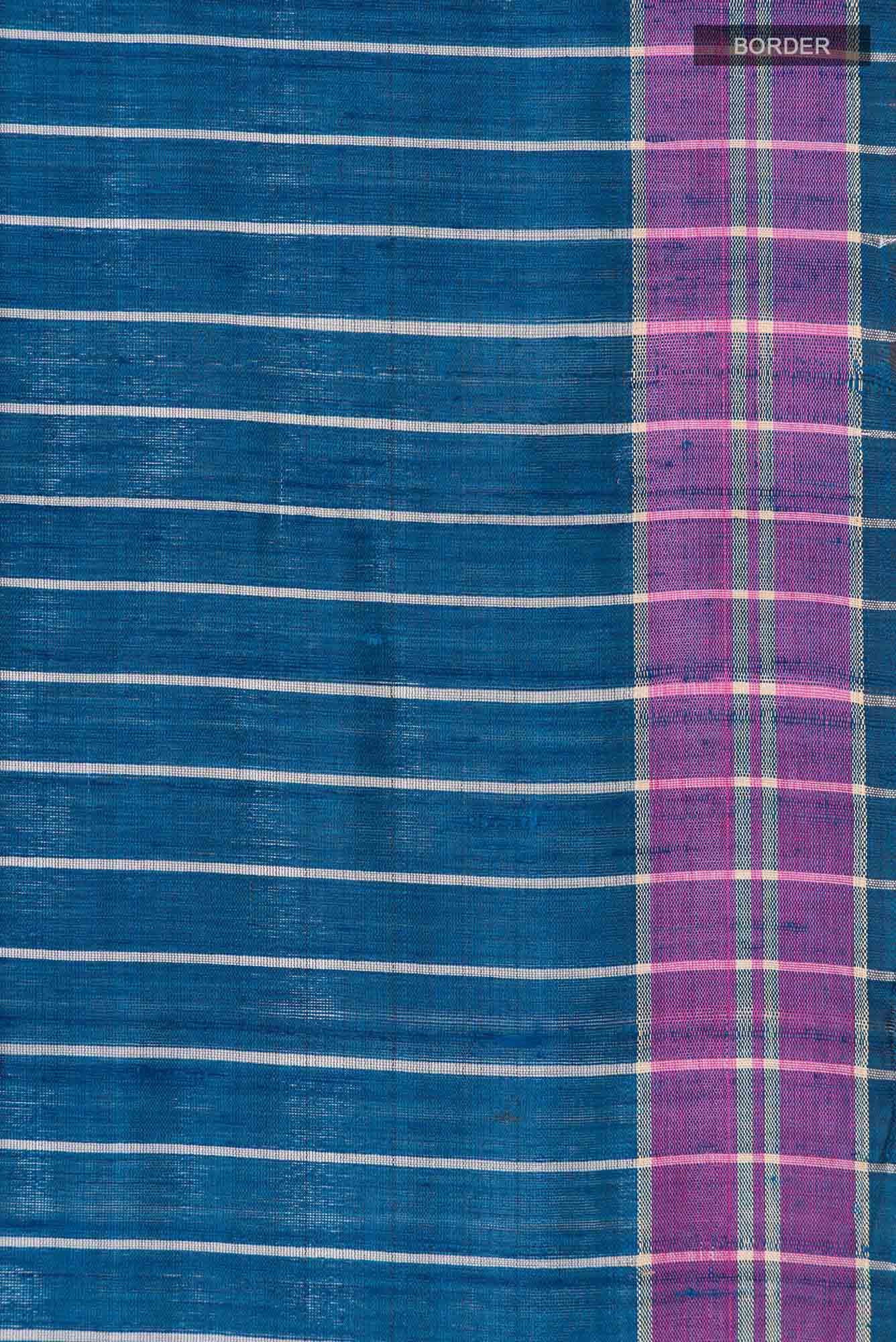 Avni-Blue Bhagalpuri Tussar Silk Saree - Image 7