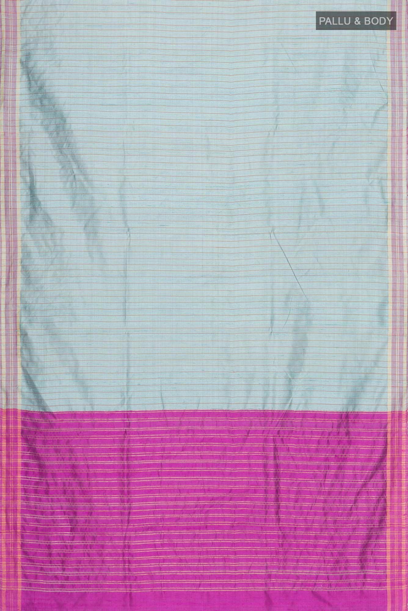 Avni-Blue Grey Bhagalpuri Tussar Silk Saree - Image 5