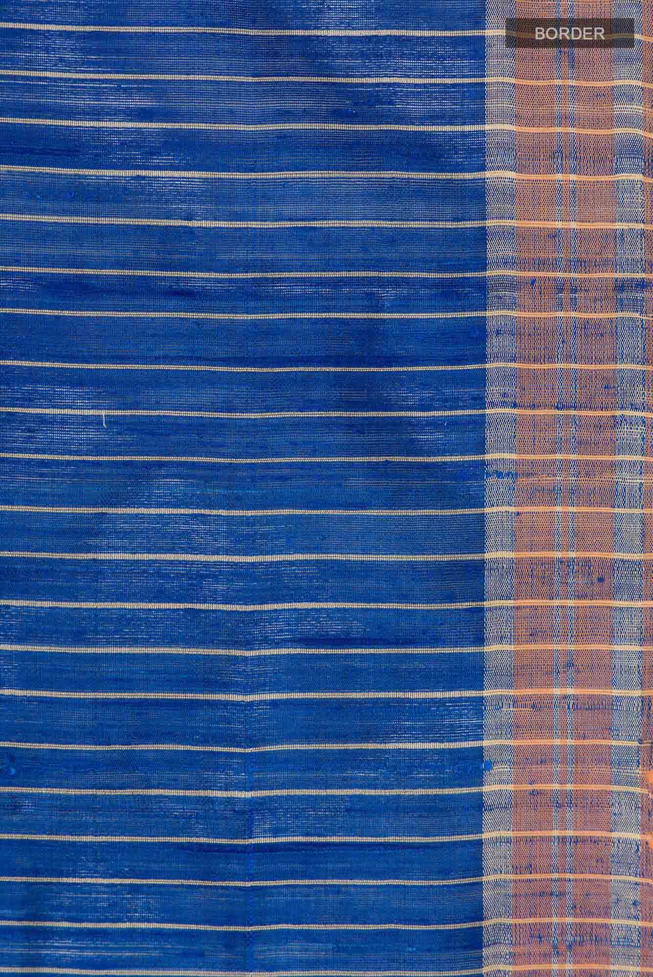 Avni-Royal Blue Bhagalpuri Tussar Silk Saree - Image 6