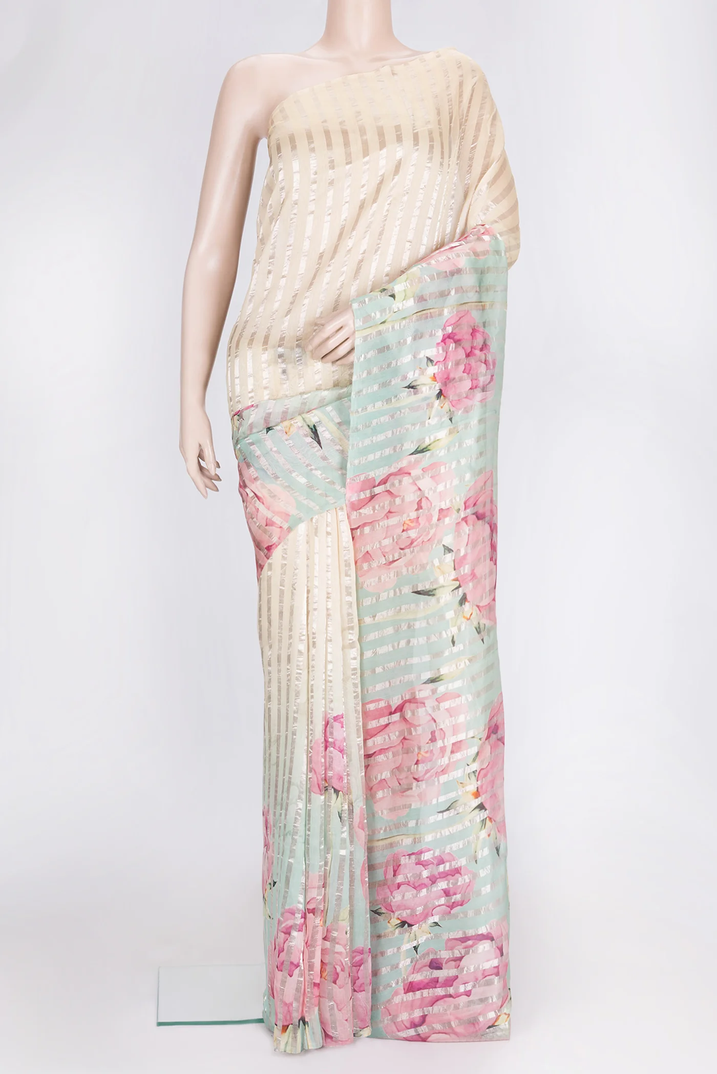 Multi Color Organza Silk Saree