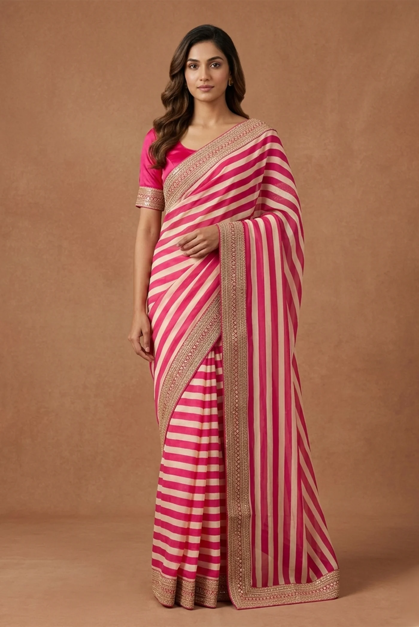 Multi Color Crepe Saree
