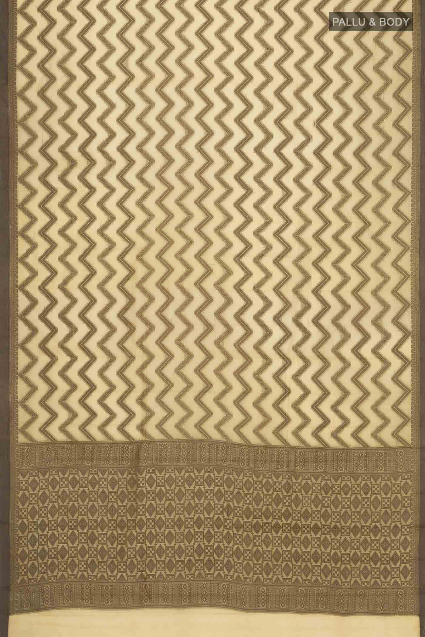 Beige Banarasi Raw Silk Saree - Image 2