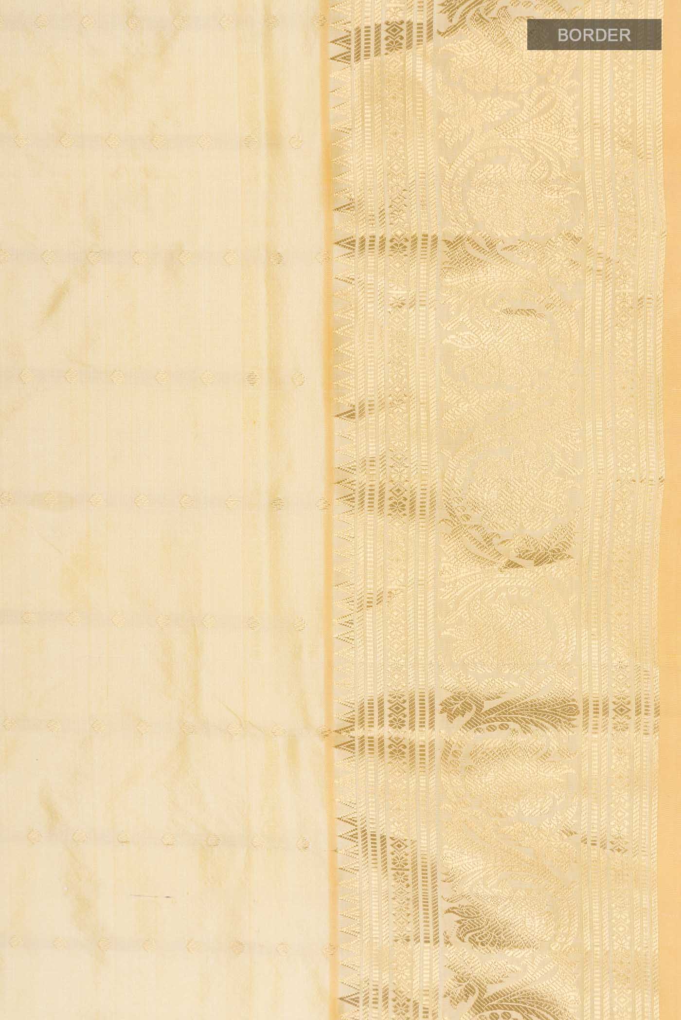 Beige Bangalore Silk Saree - Image 3