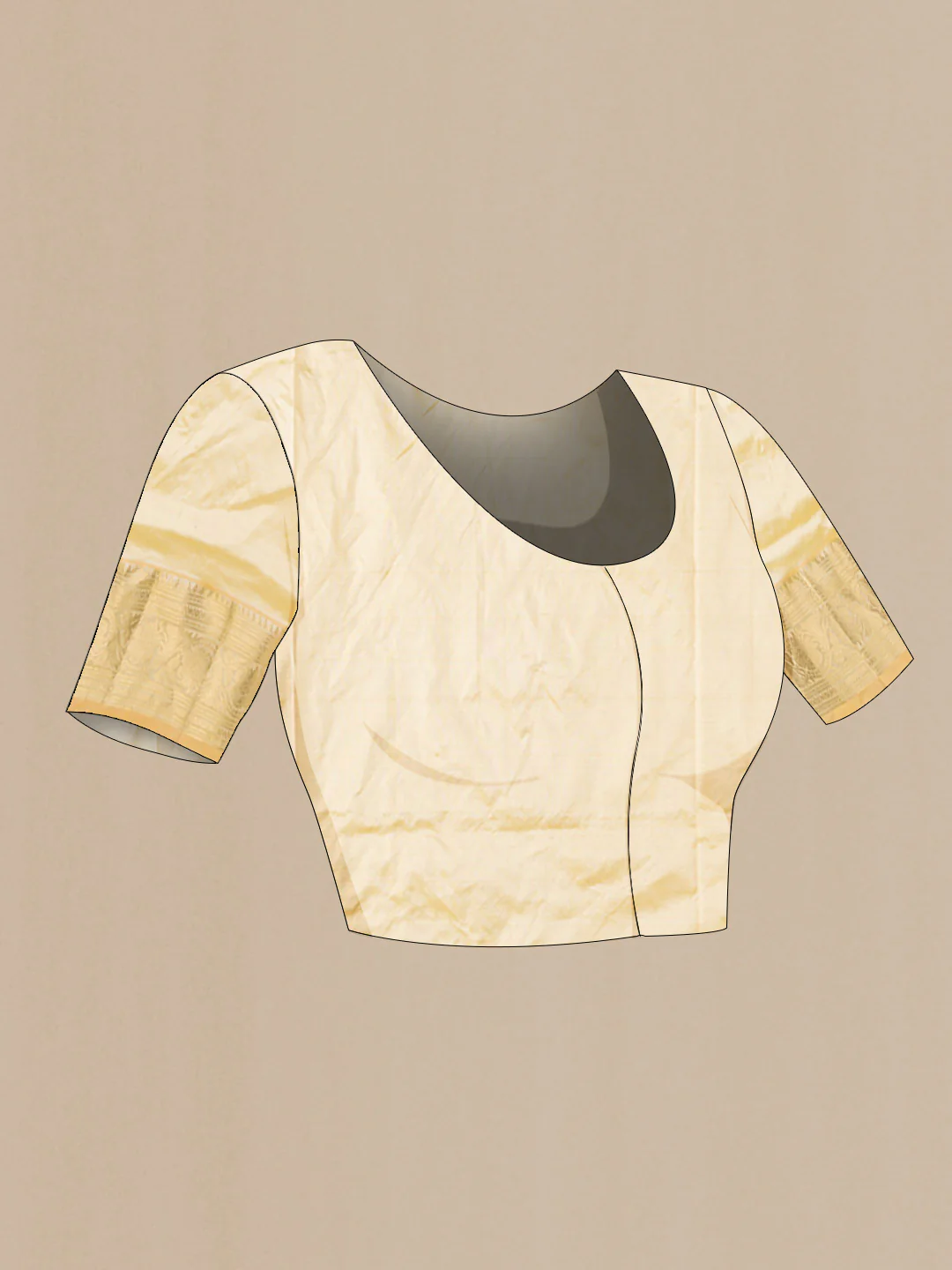Beige Bangalore Silk Saree - Image 4