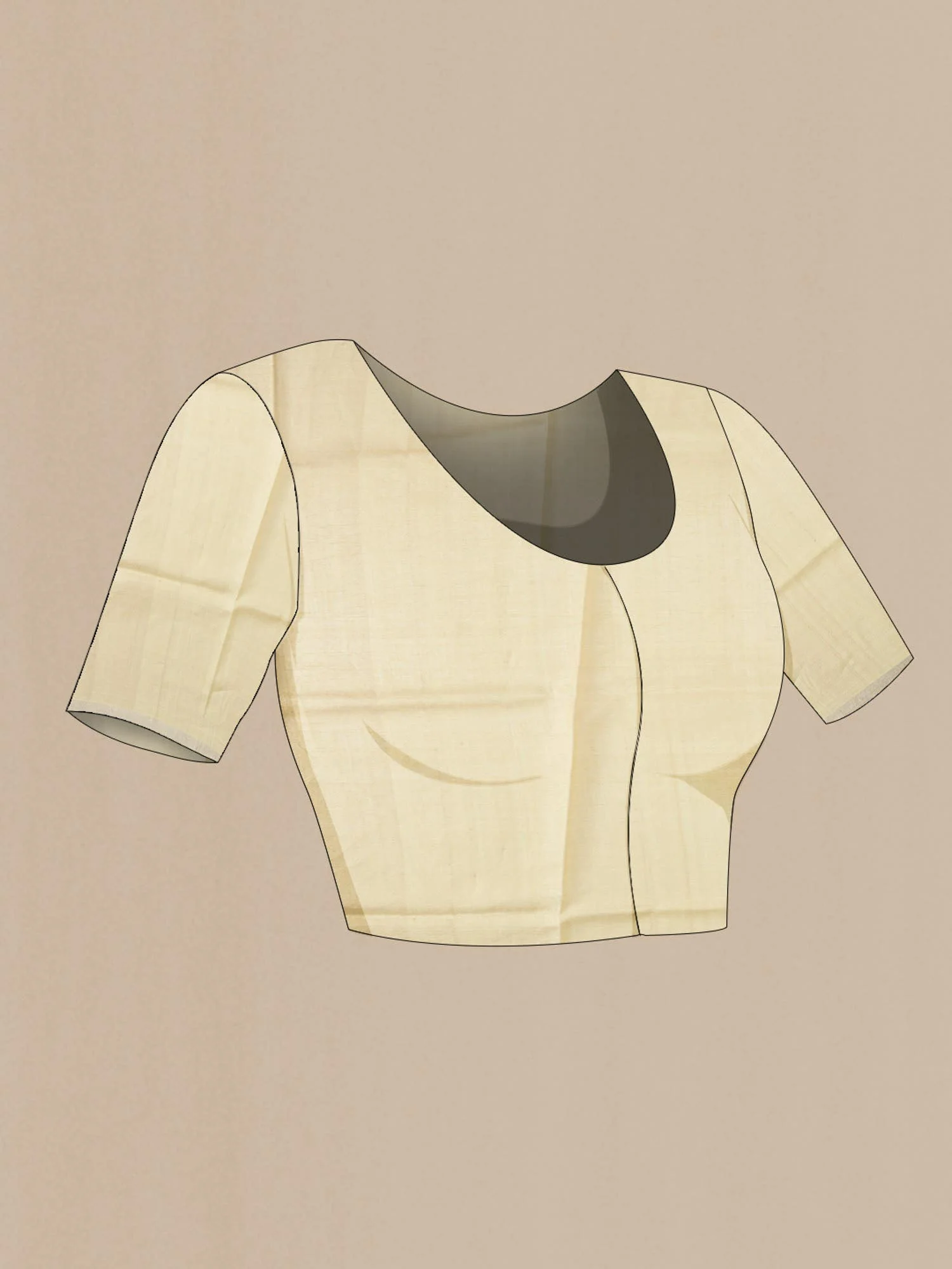 Beige Bhagalpuri Tussar Silk Saree - Image 6