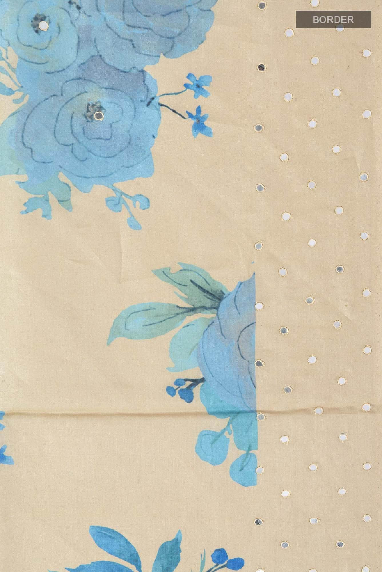 Beige Bhagalpuri Tussar Silk Saree - Image 4