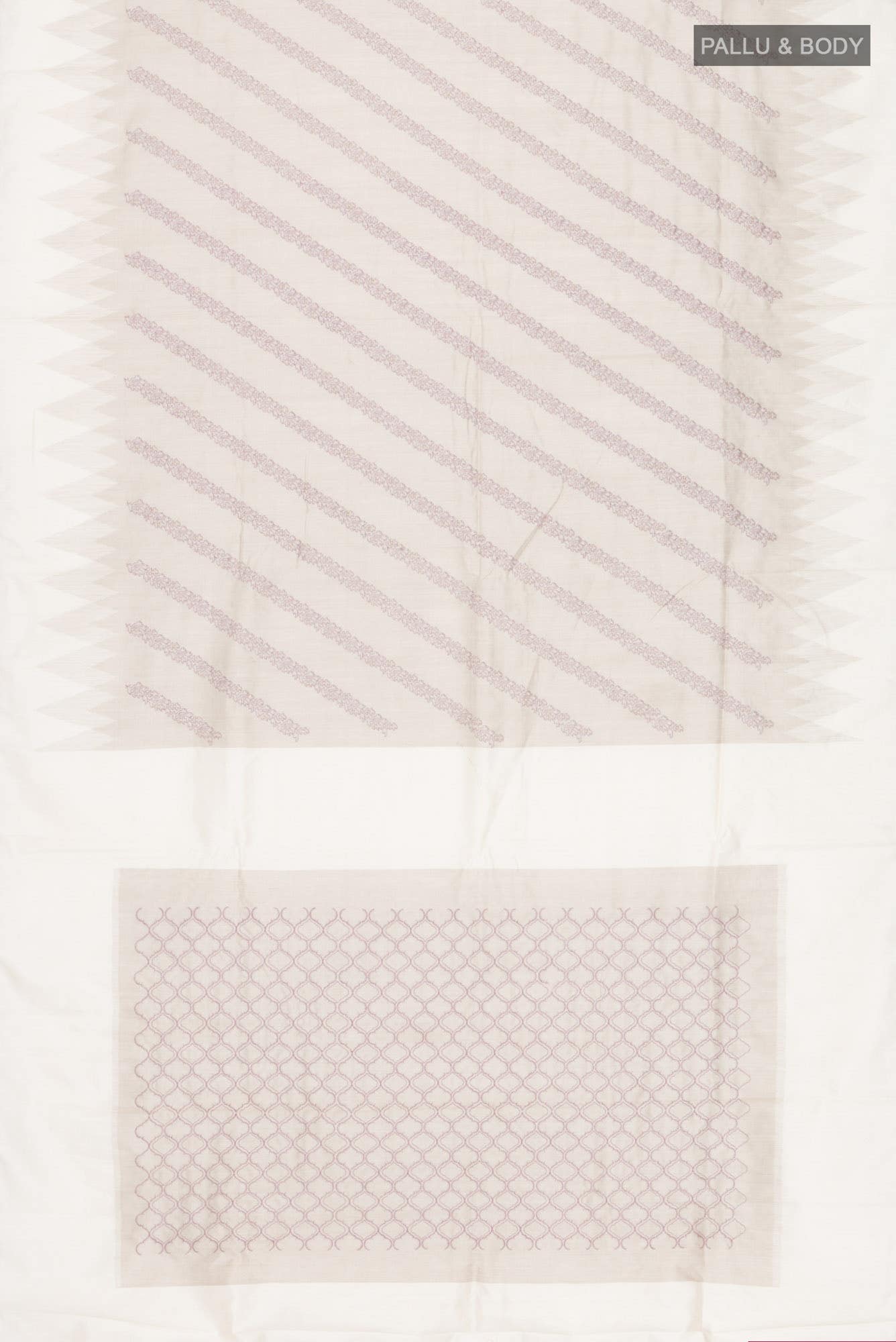 Beige Bhagalpuri Tussar Silk Saree - Image 4