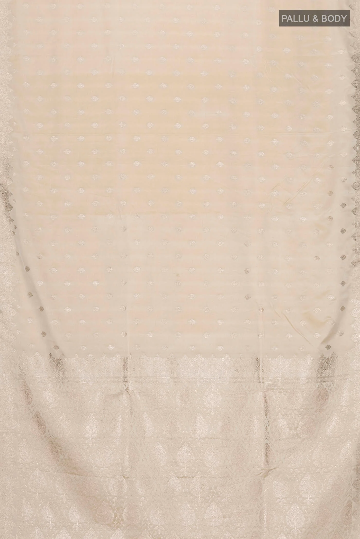 Beige Blended Banarasi Silk Saree - Image 3