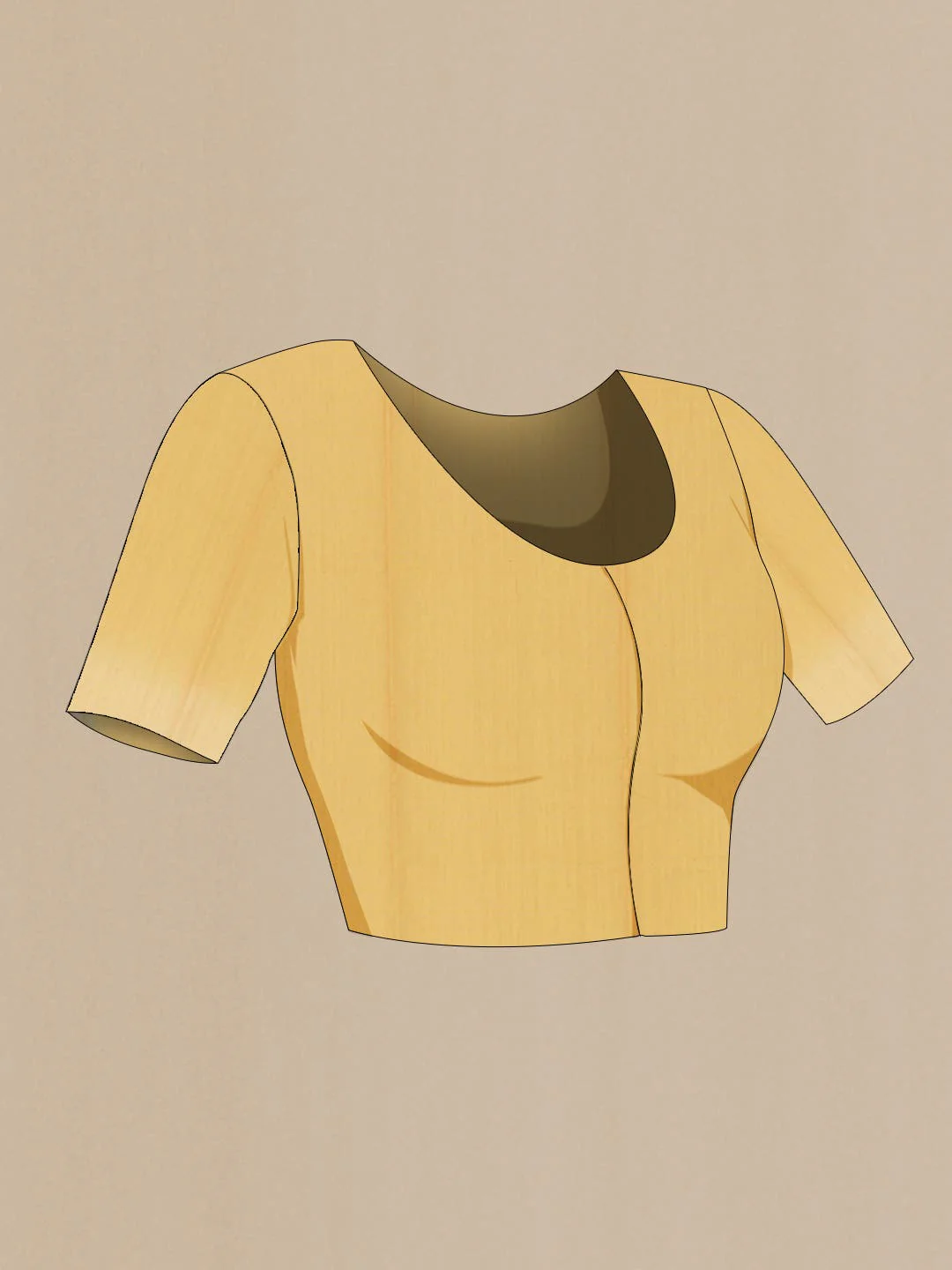 Beige Blended Kora Cotton Saree - Image 3