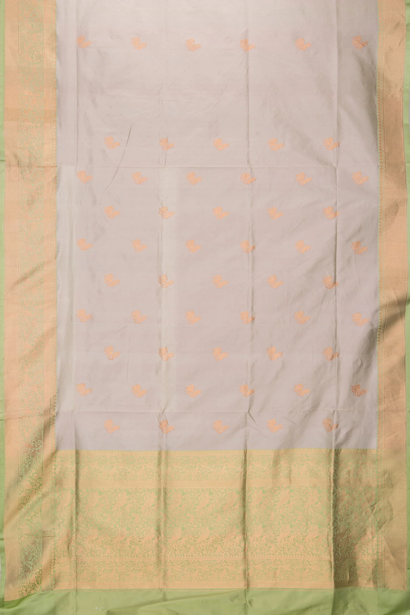 Beige Banarasi Silk Saree - Image 6