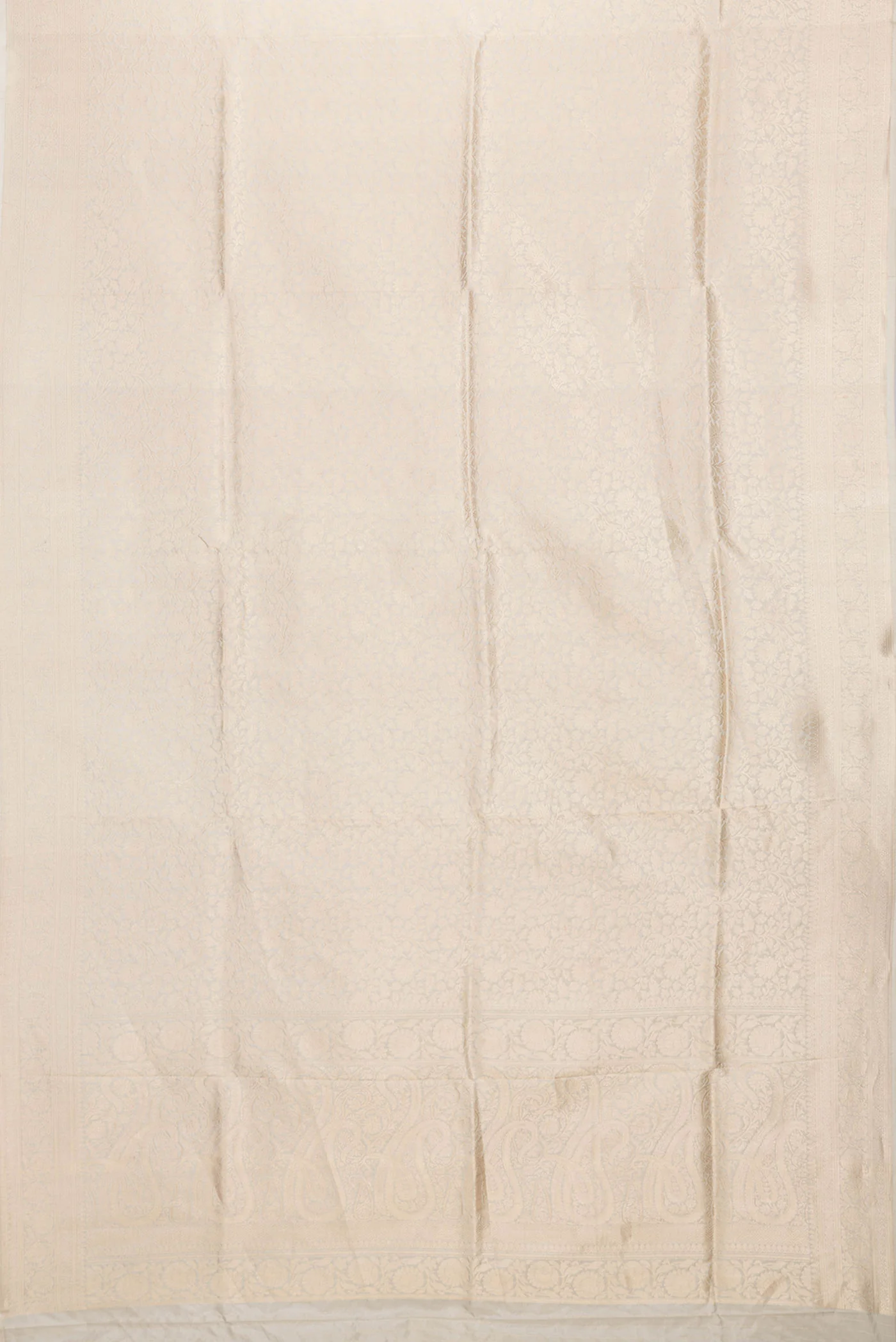 Beige Banarasi Silk Saree - Image 6
