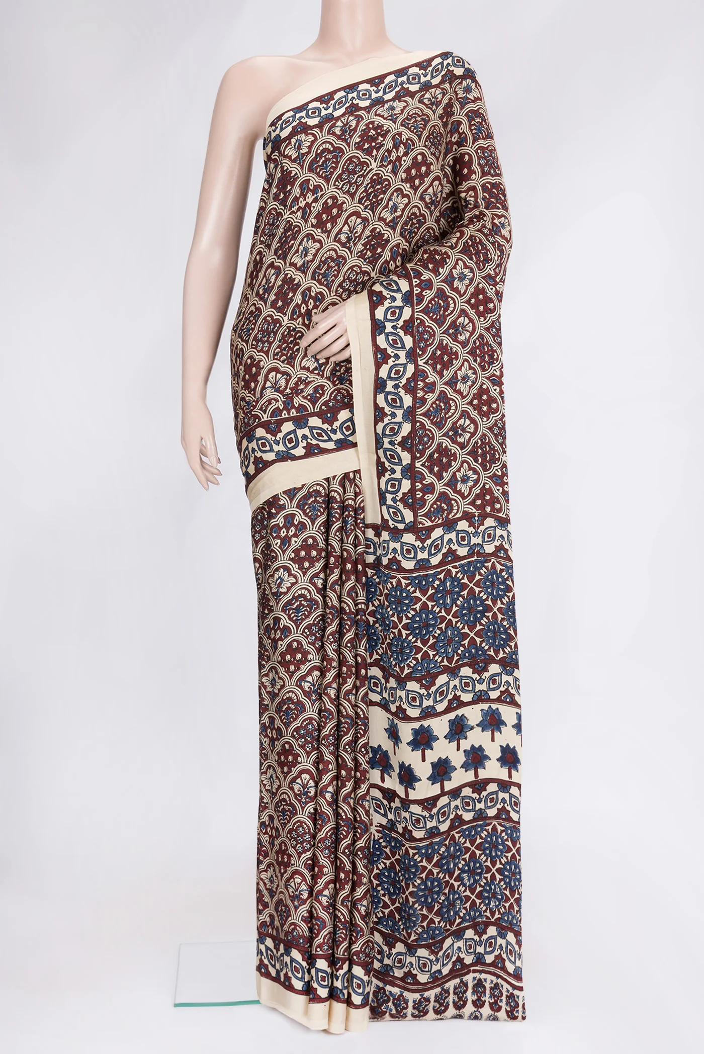 Brown Blended Satin Silk Saree