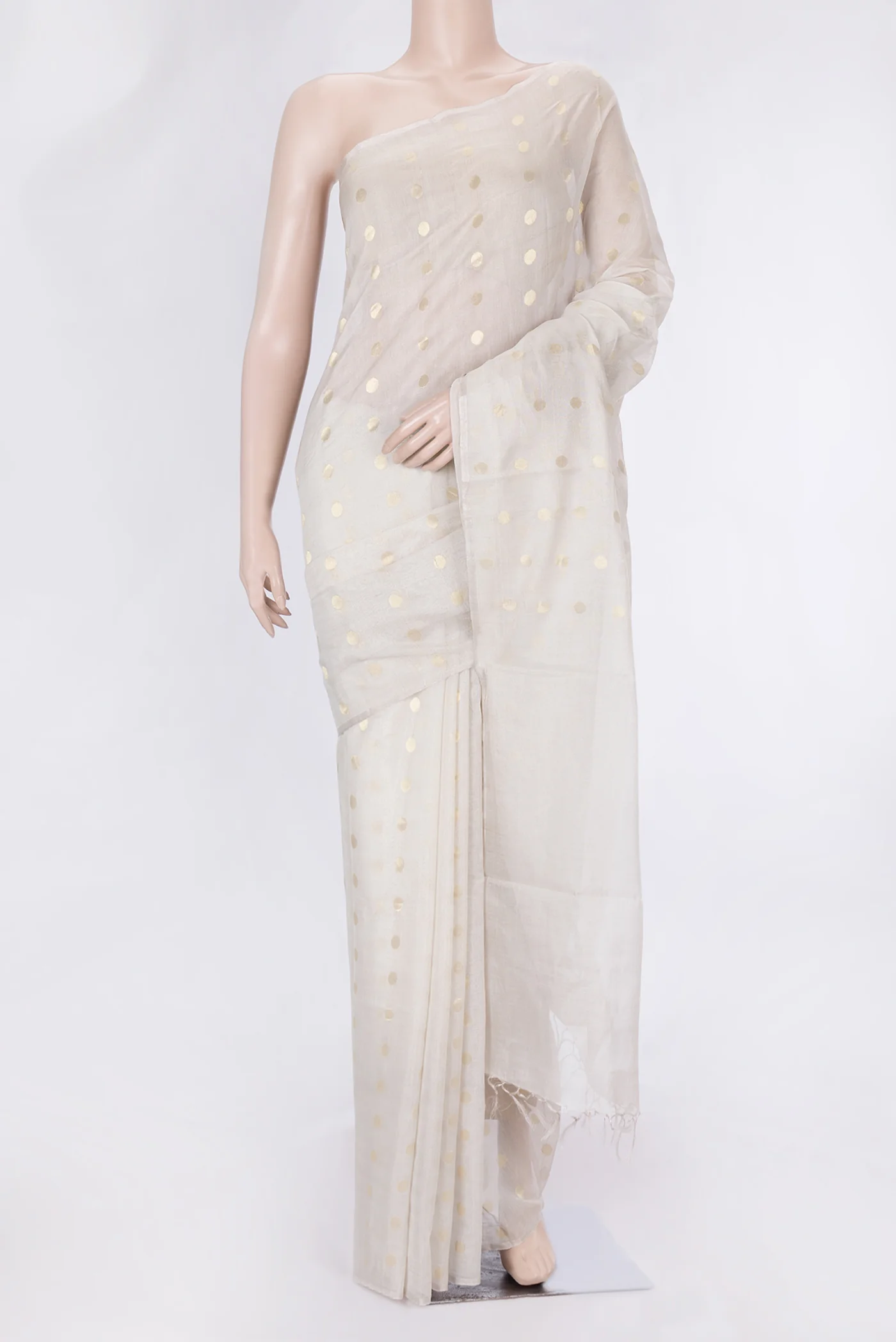 Cream Dual Tone Chanderi Silk Saree