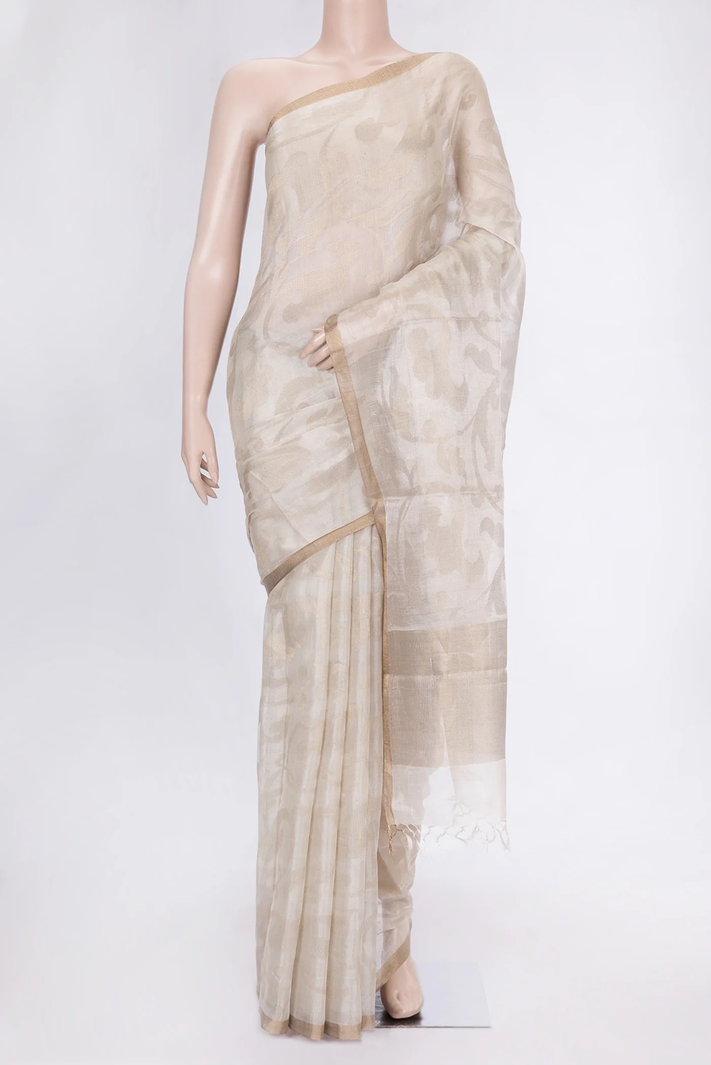 Beige Dual Tone Chanderi Silk Saree