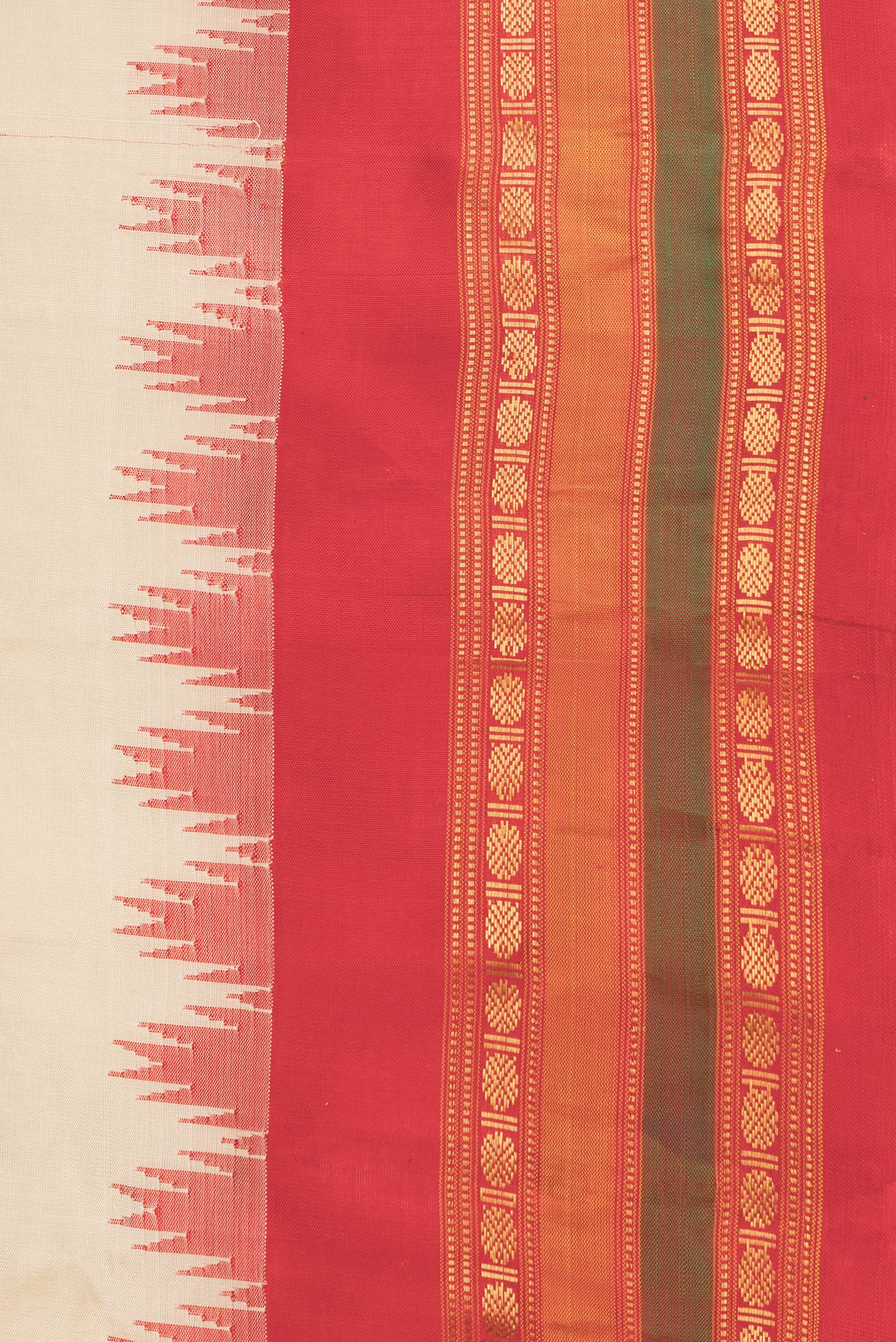 Beige Gadwal Silk Saree - Image 3