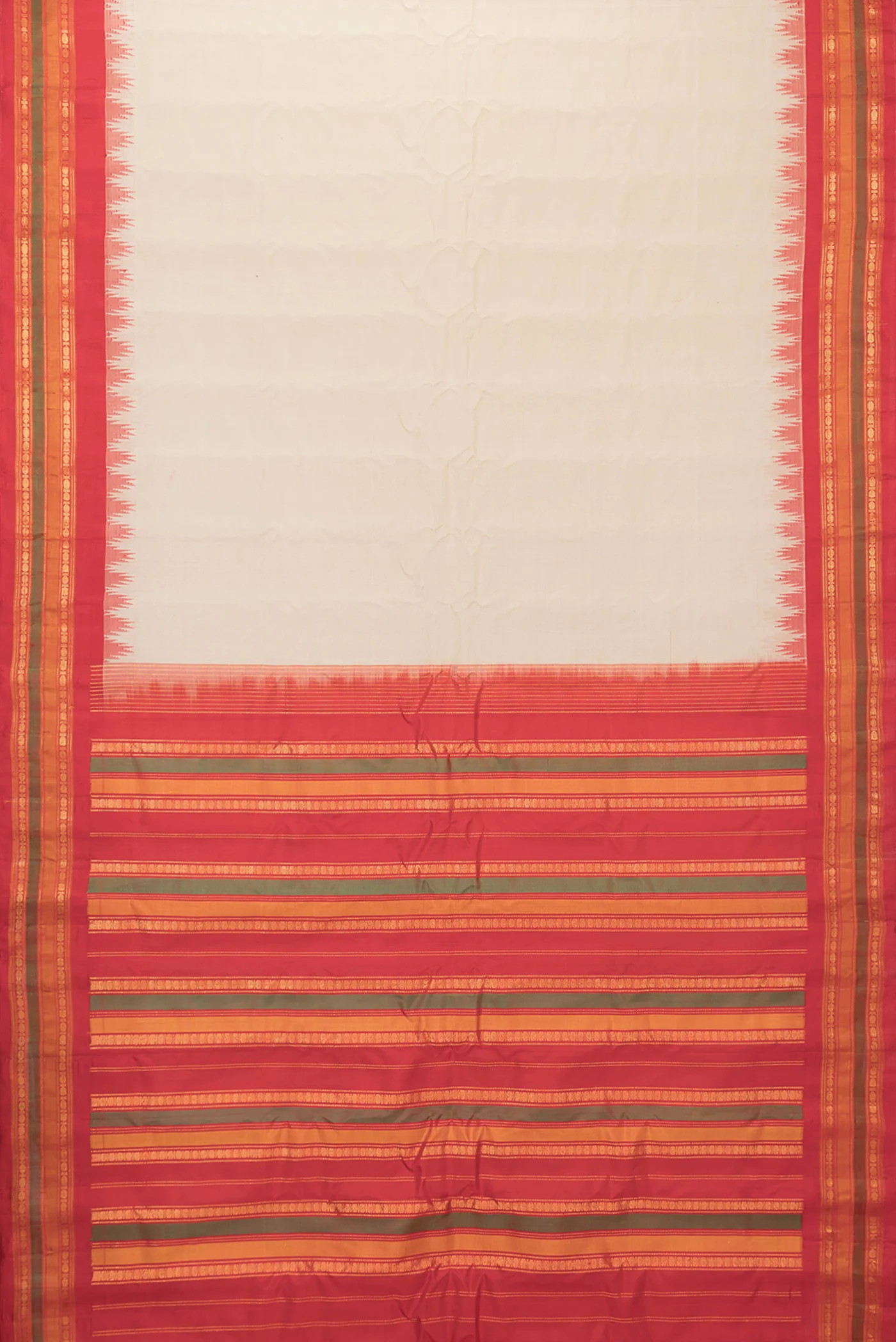 Beige Gadwal Silk Saree - Image 6