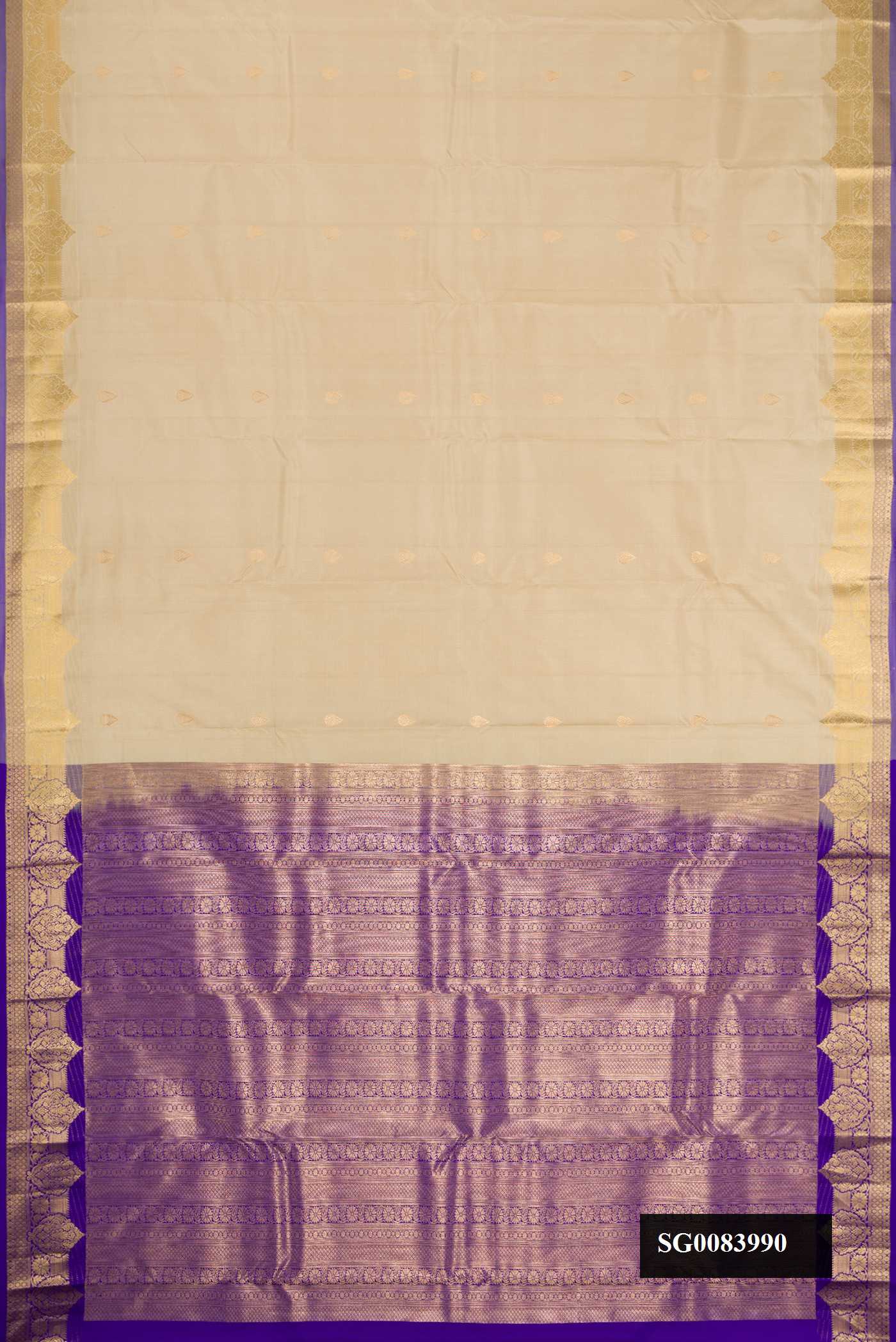 Beige Dual Tone Kanchipuram Silk Saree