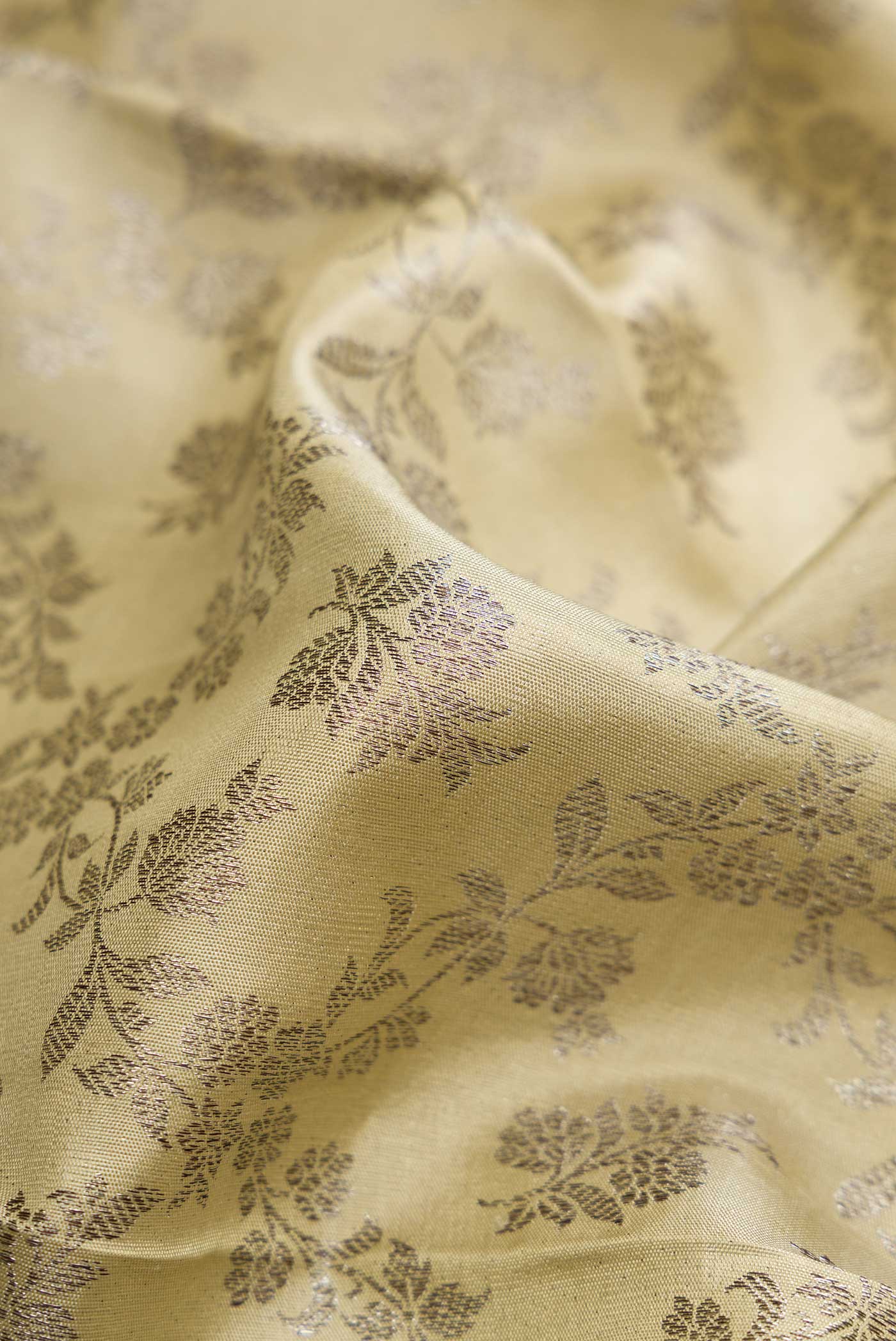Beige Dual Tone Kanjivaram Silk Saree - Image 2
