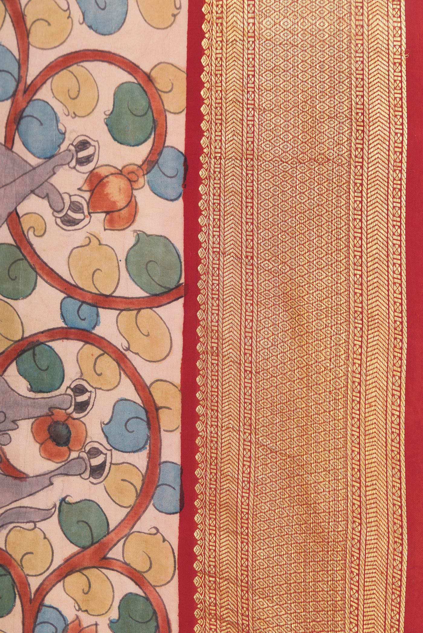 Beige Kanchipuram Silk Saree - Image 3