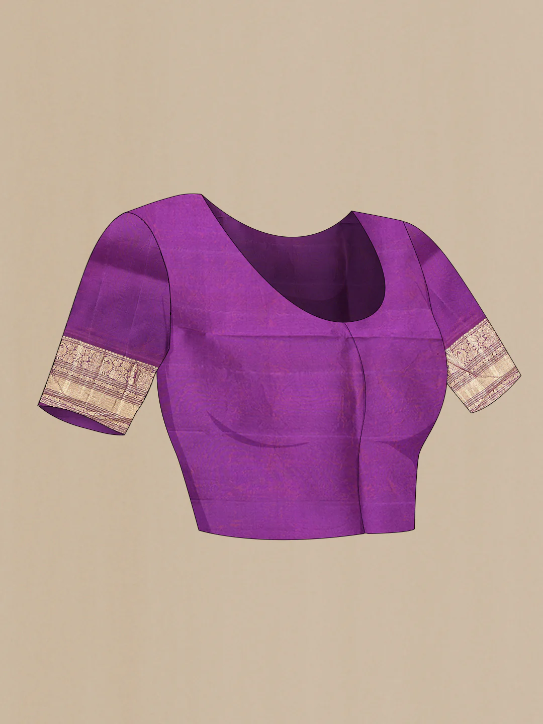 Cream Kanchipuram Silk Saree - Image 5