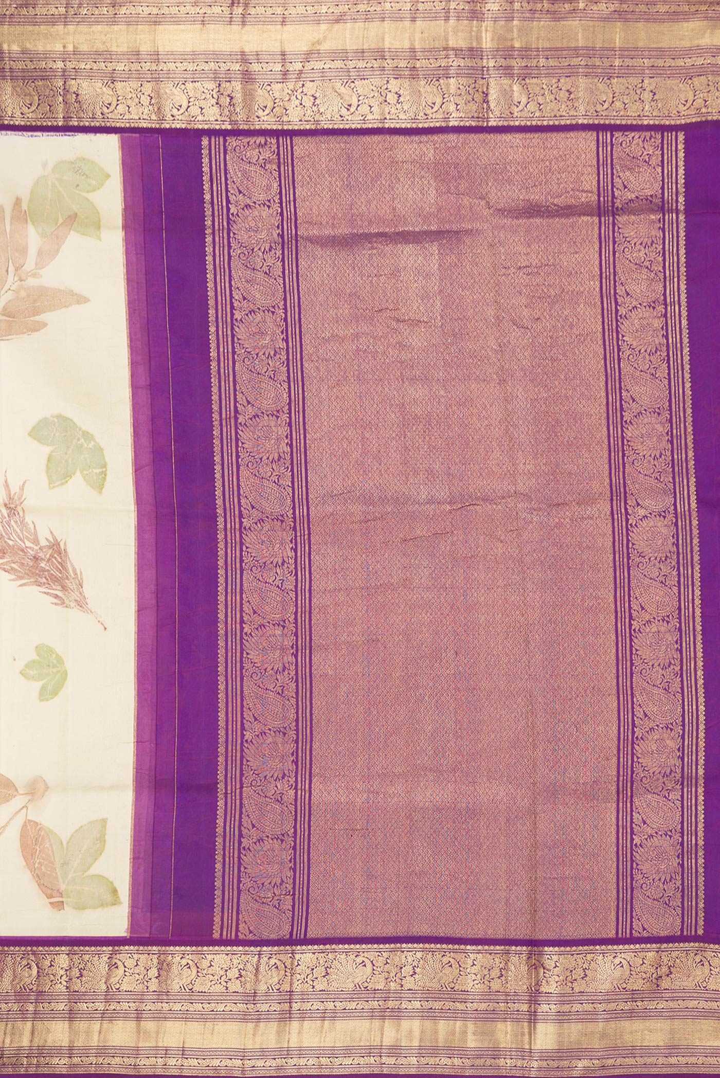 Cream Kanchipuram Silk Saree - Image 7