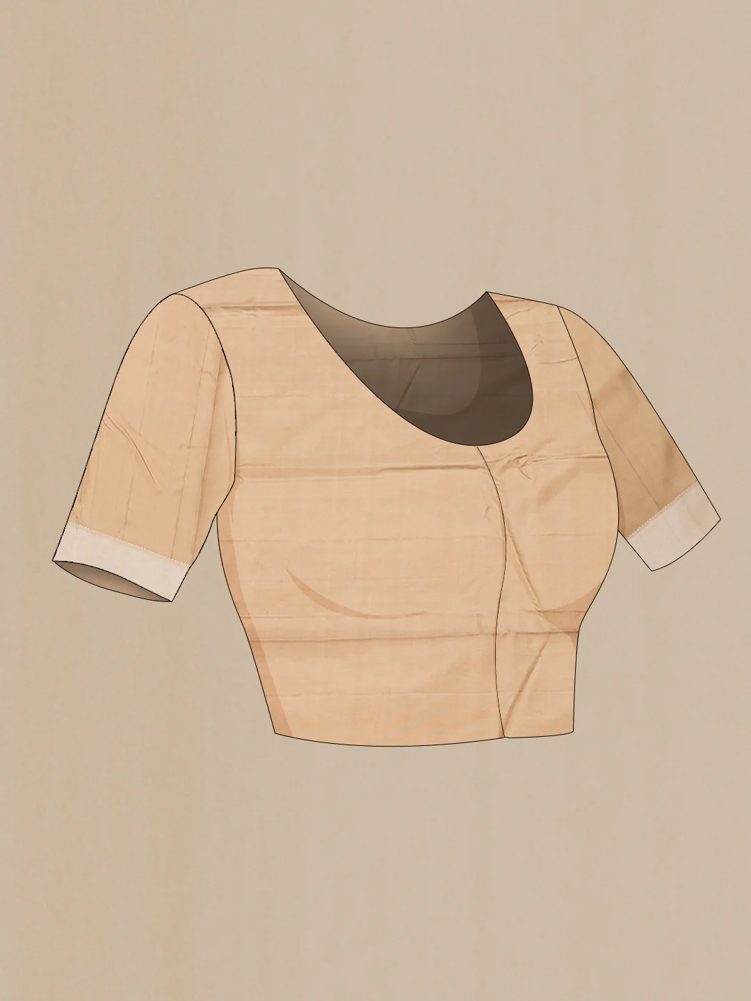 Beige Dual Tone Kanjivaram Saree - Image 5