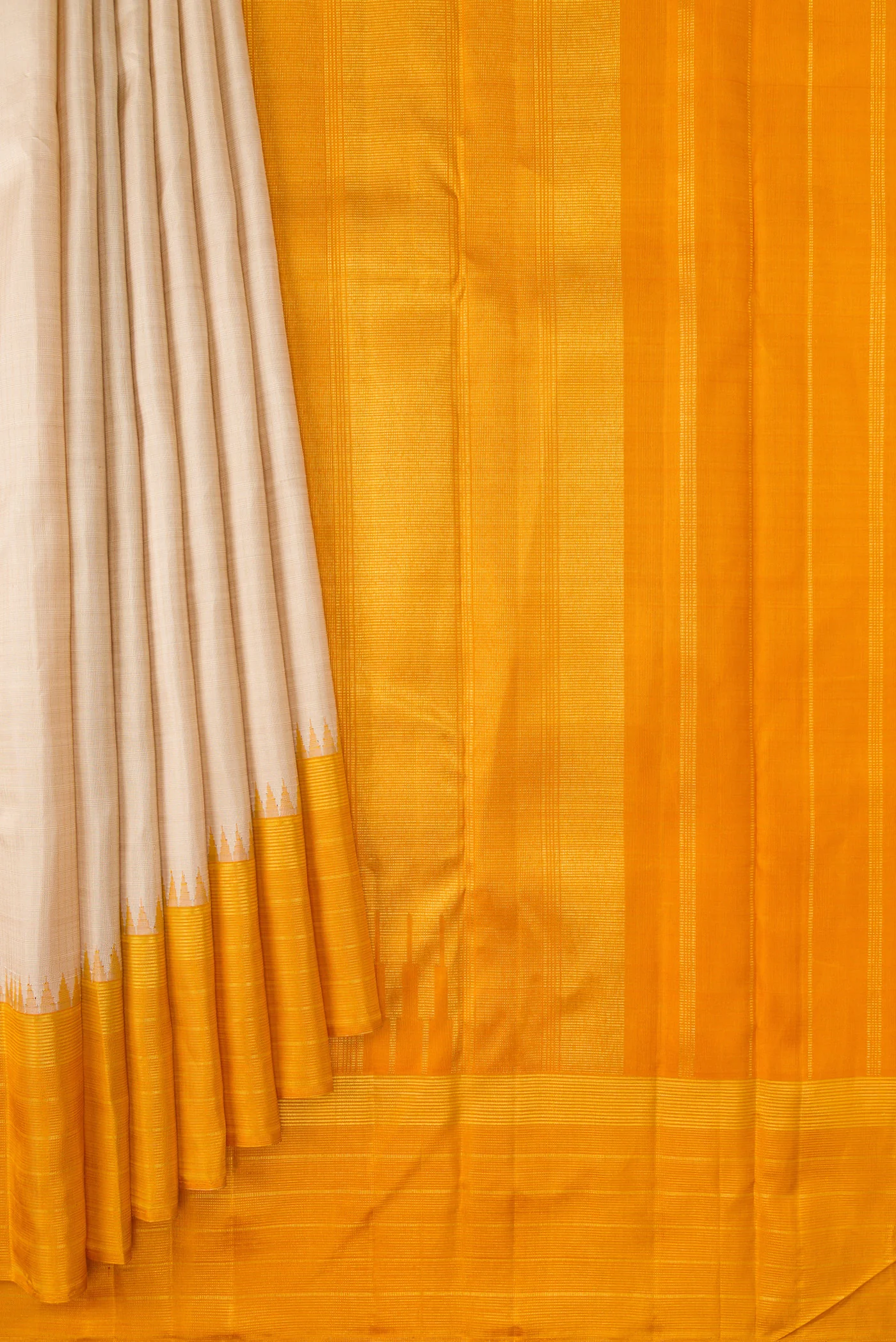 Beige Kanjivaram Silk Saree - Image 4