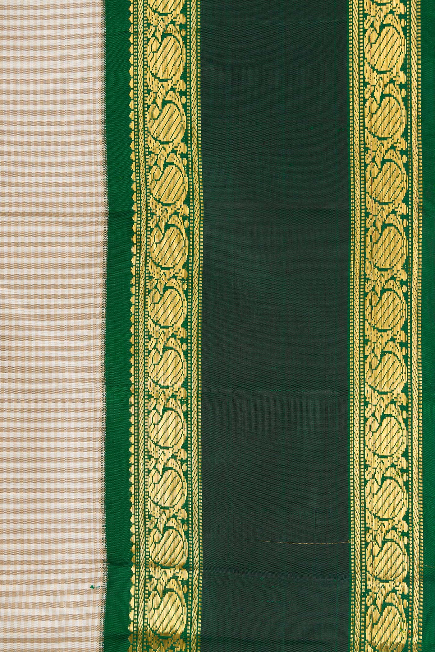 Off White Kanjivaram Silk Saree - Image 3