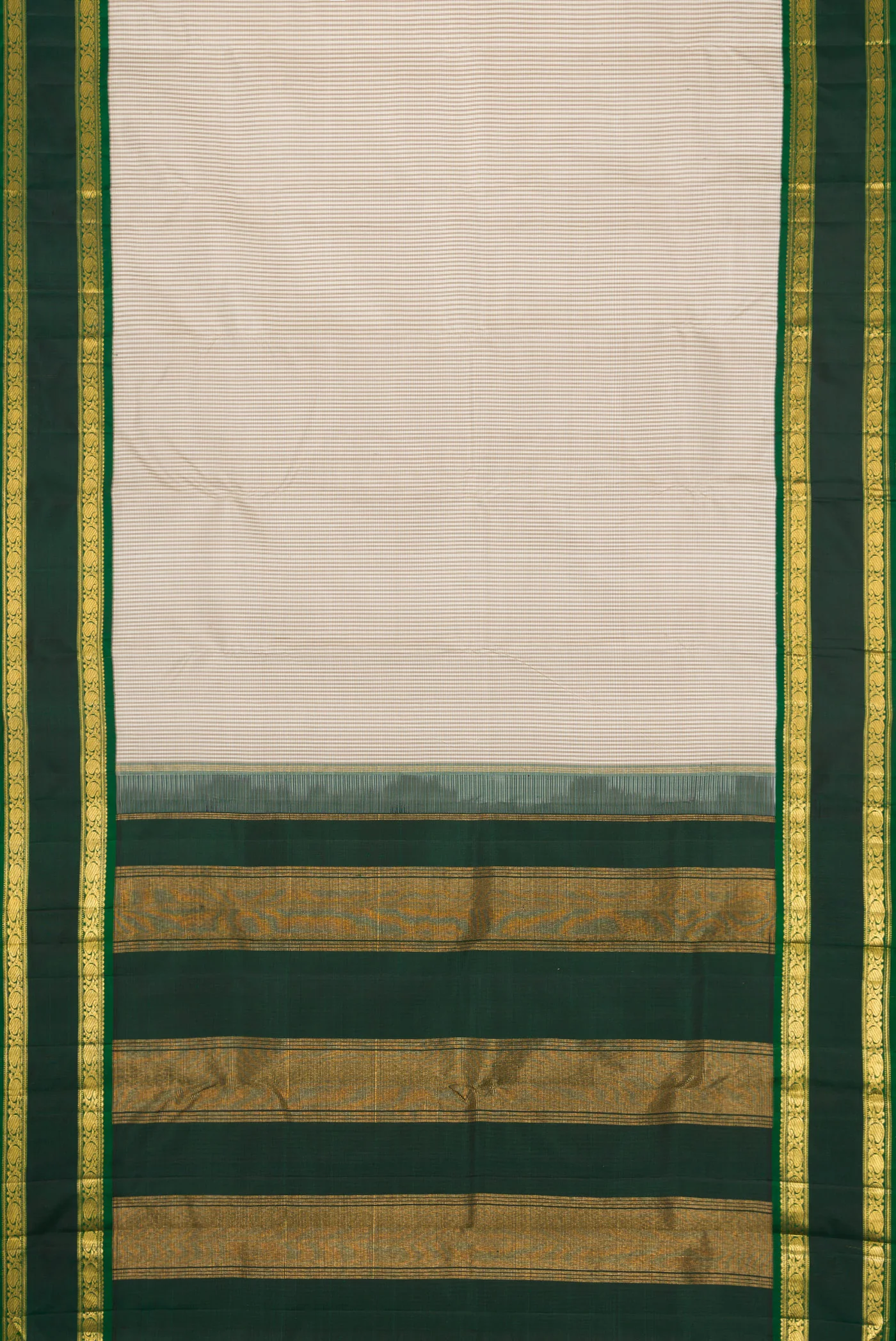 Off White Kanjivaram Silk Saree - Image 6
