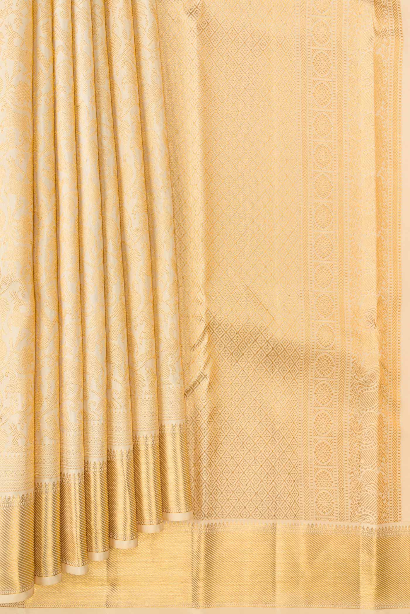 Sandal Kanjivaram Silk Saree - Image 4