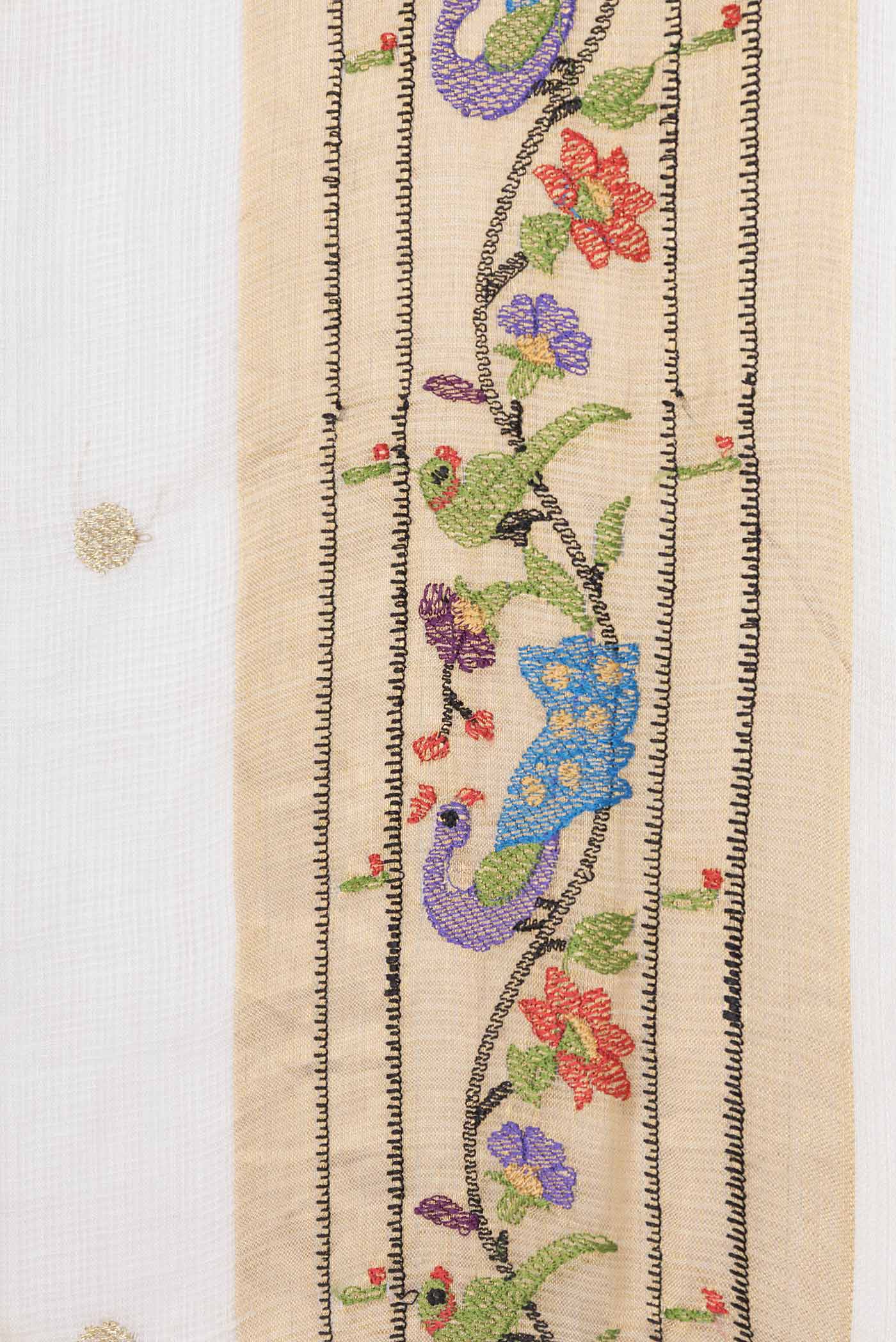 White Kota Silk Saree - Image 3
