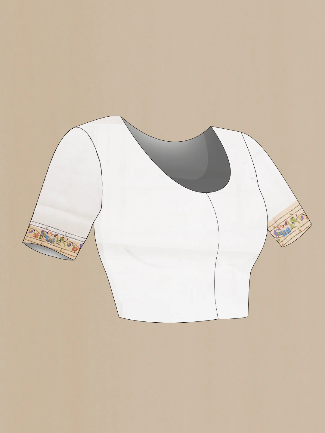 White Kota Silk Saree - Image 4