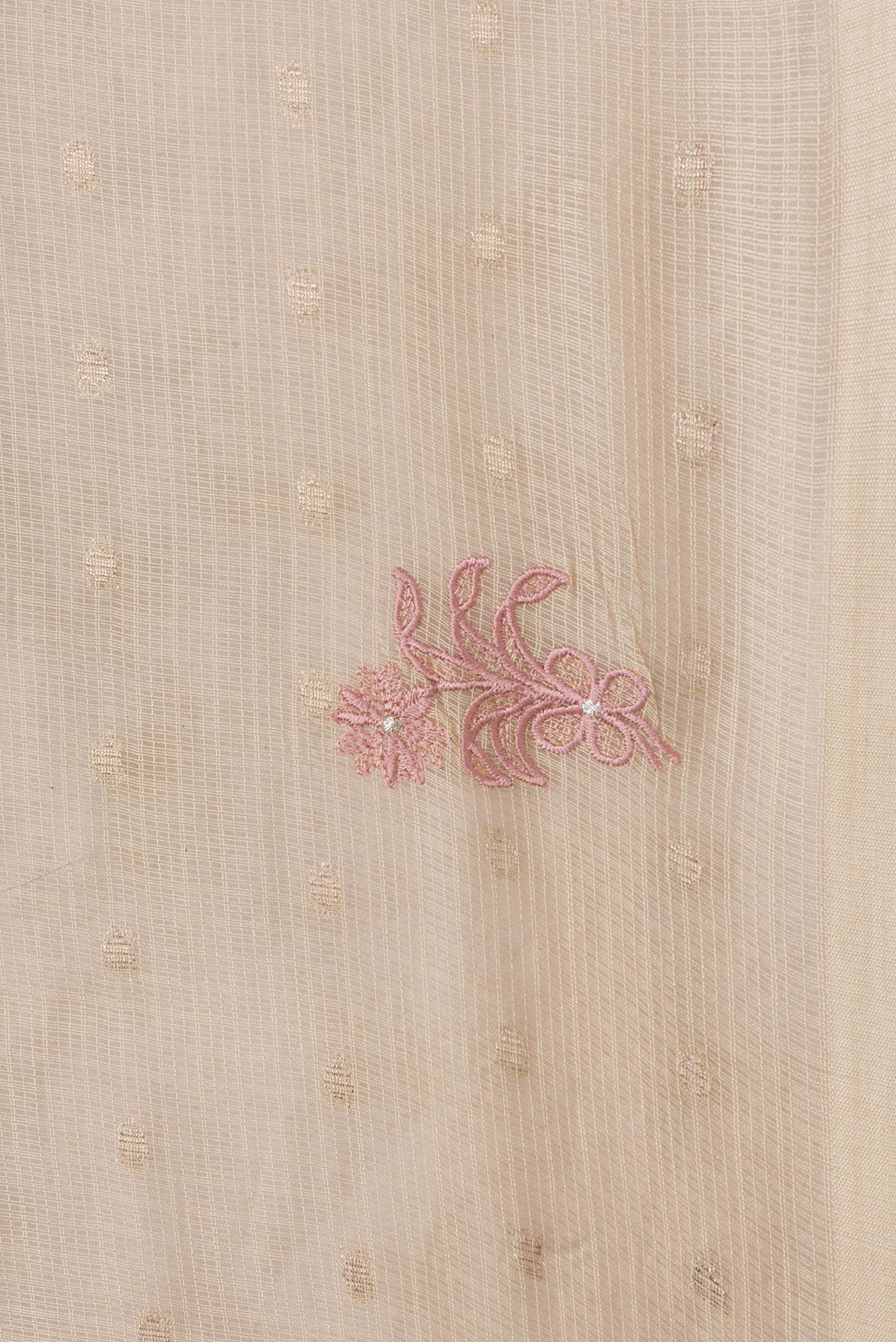 Beige Kota Silk Saree - Image 3